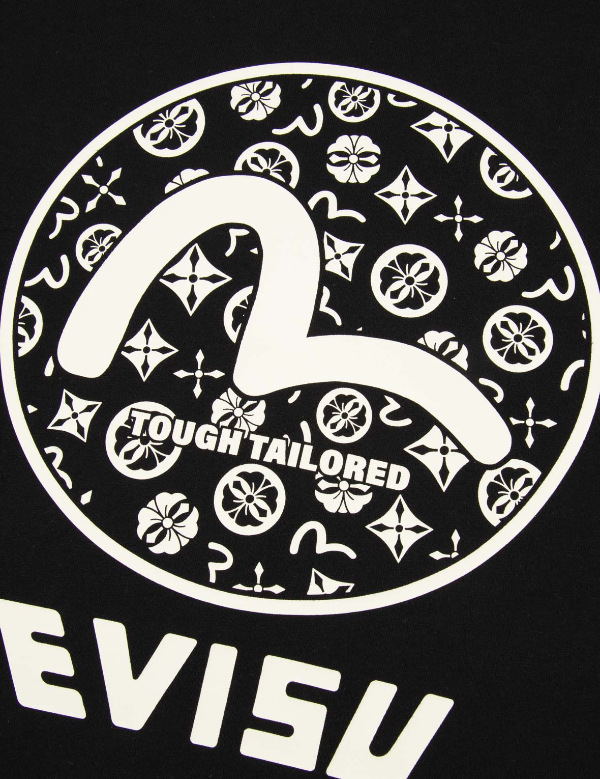 Kamon-pattern Seagull Motif Print T-Shirt