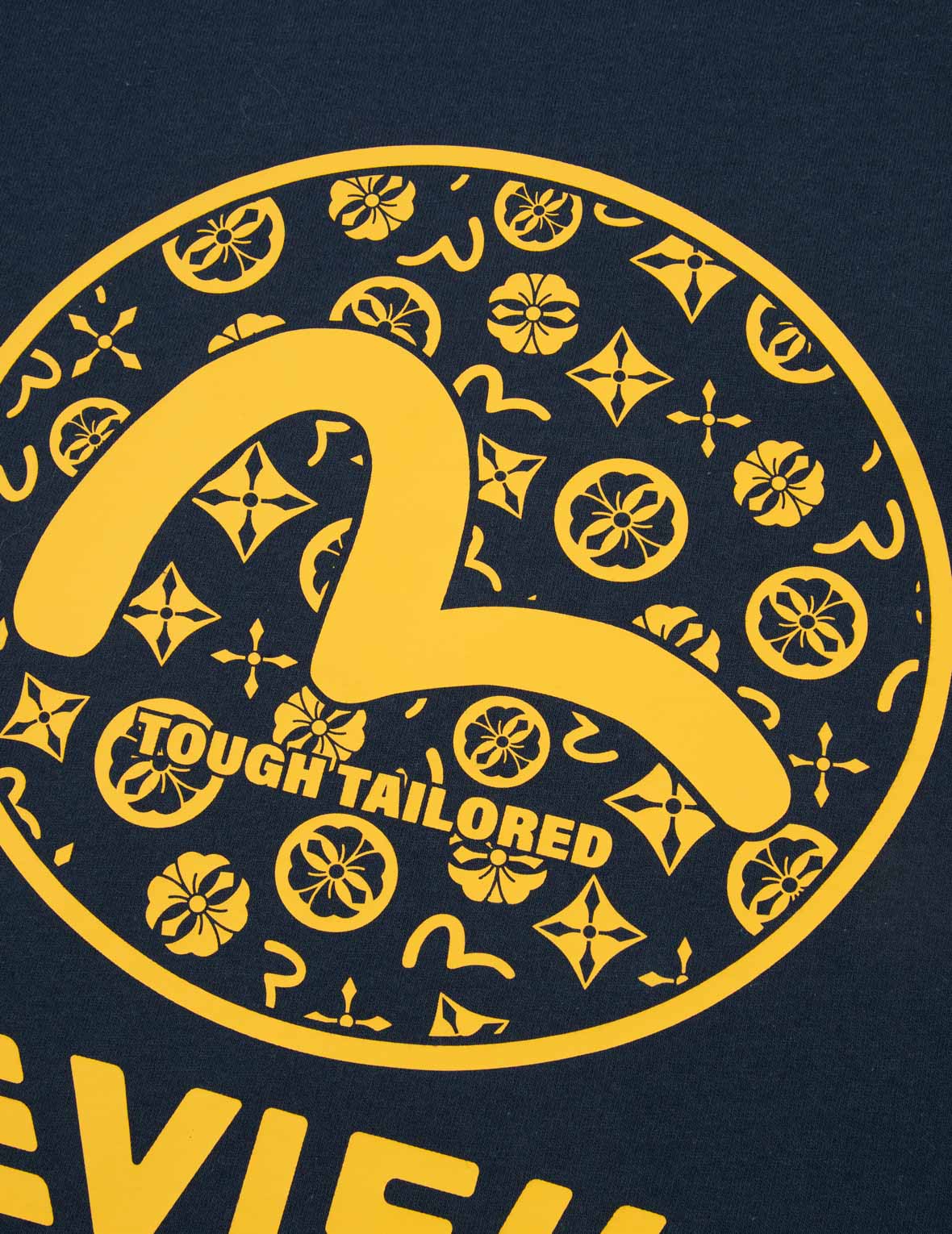 Kamon-pattern Seagull Motif Print T-Shirt