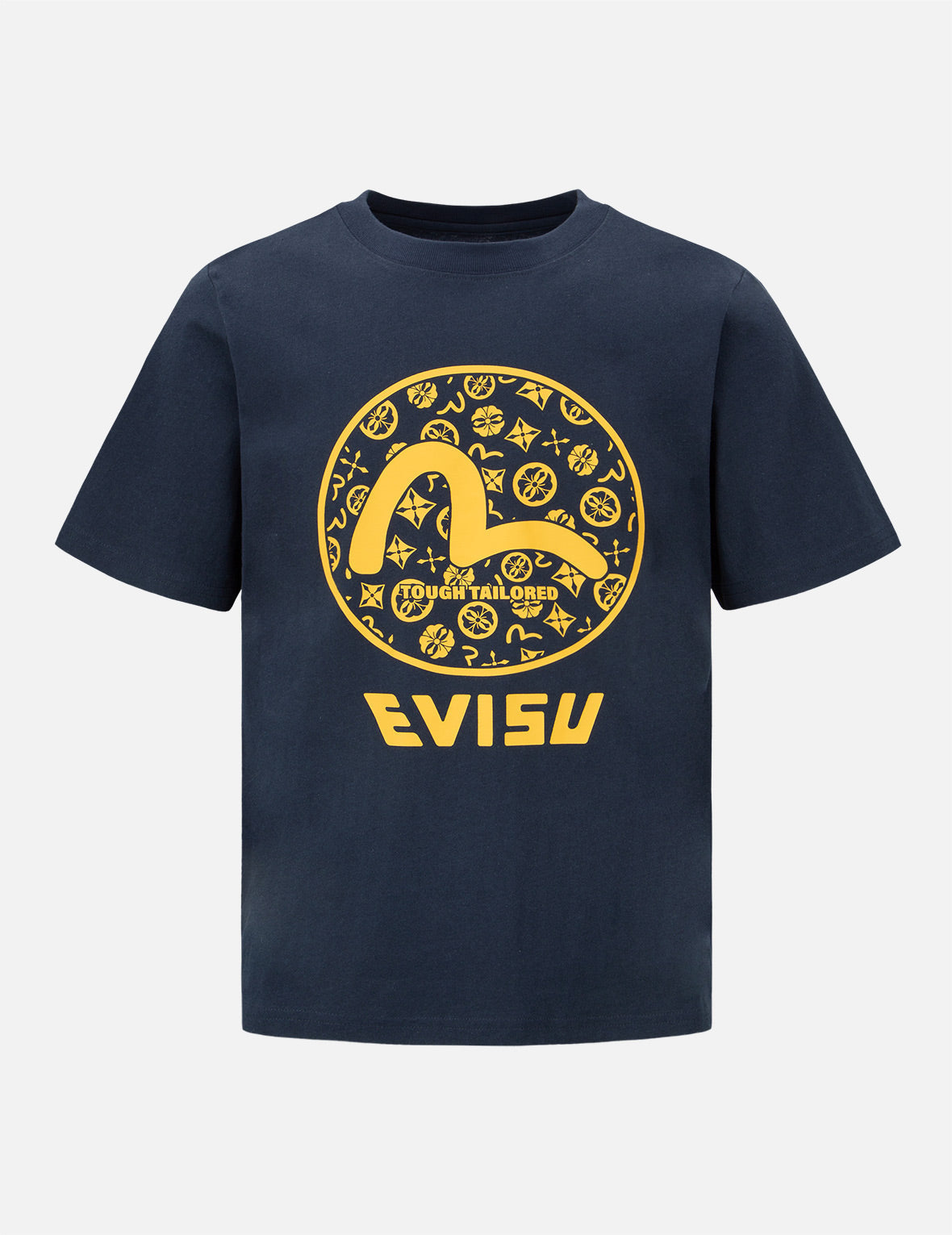 Kamon-pattern Seagull Motif Print T-Shirt