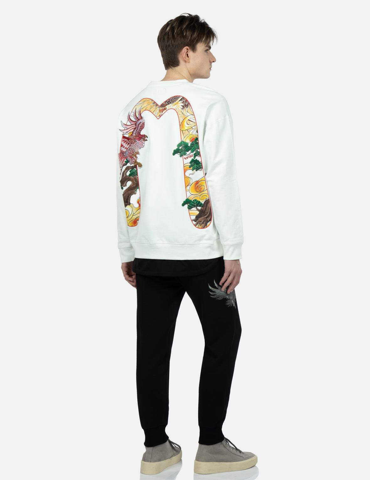 Tone-on-tone Eagle Embroidery Sweatpants