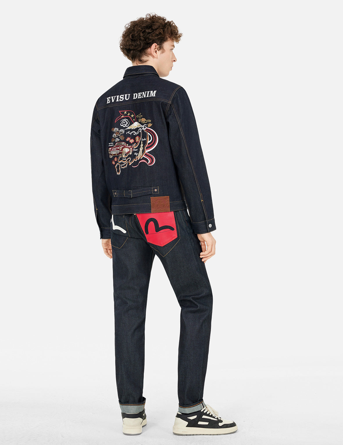 Map Appliqué Embroidery Regular Fit Denim Jacket