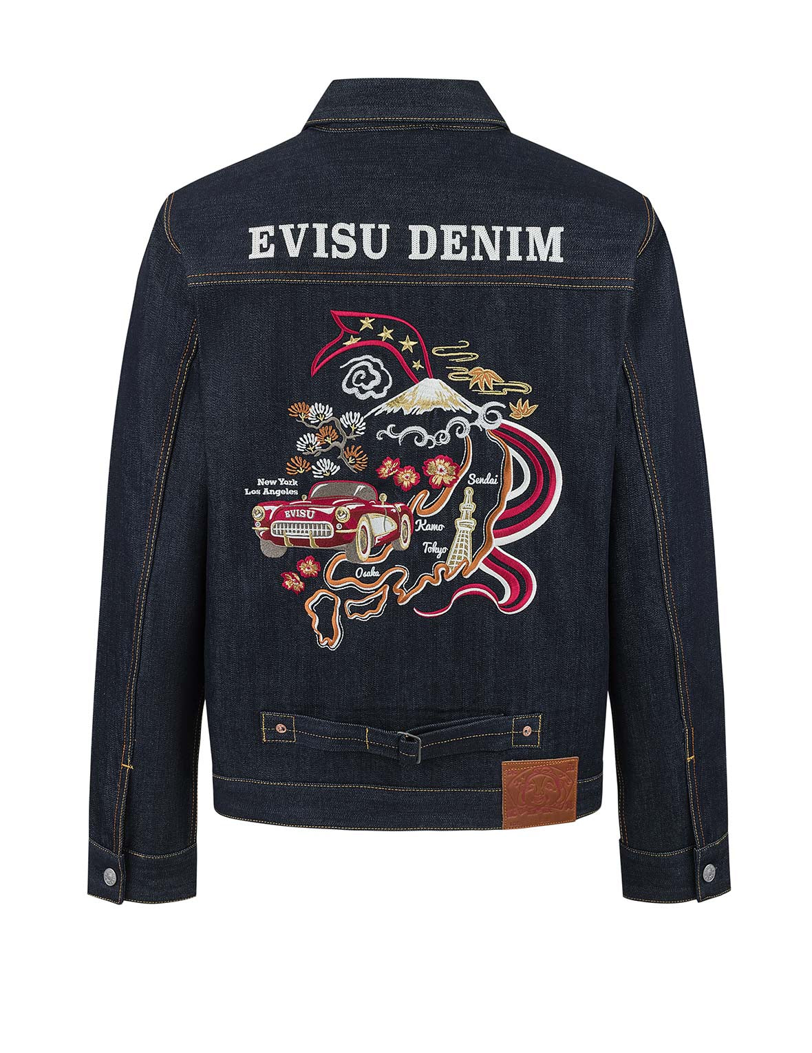 Map Appliqué Embroidery Regular Fit Denim Jacket