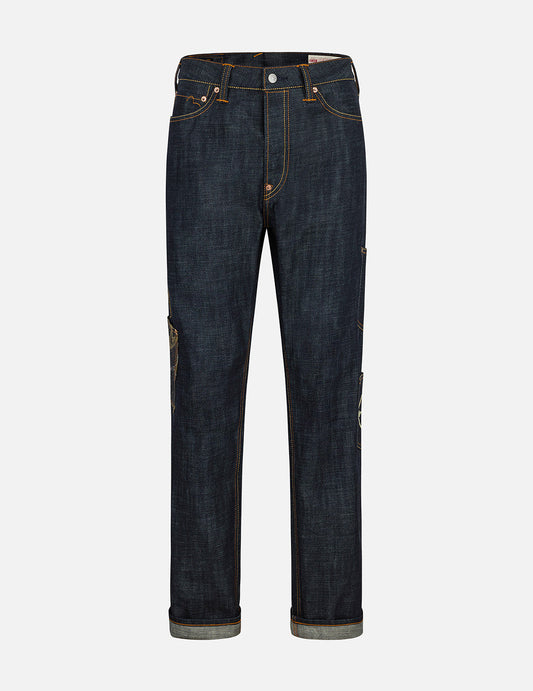 Multi-Pocket with Brocade Patch Regular Fit Jeans #2000