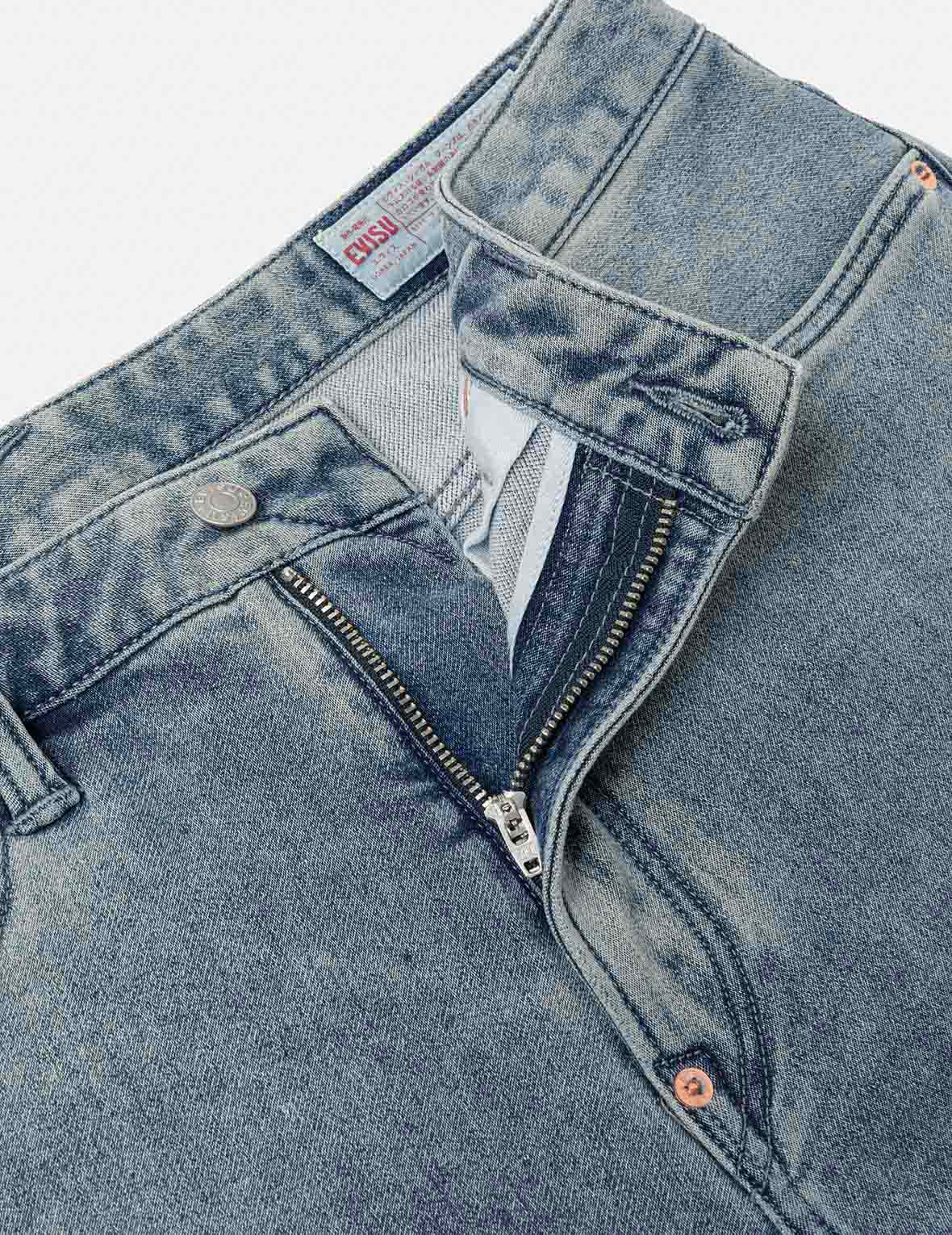 Artistic Brush Daicock Print Cropped Jeans #2027