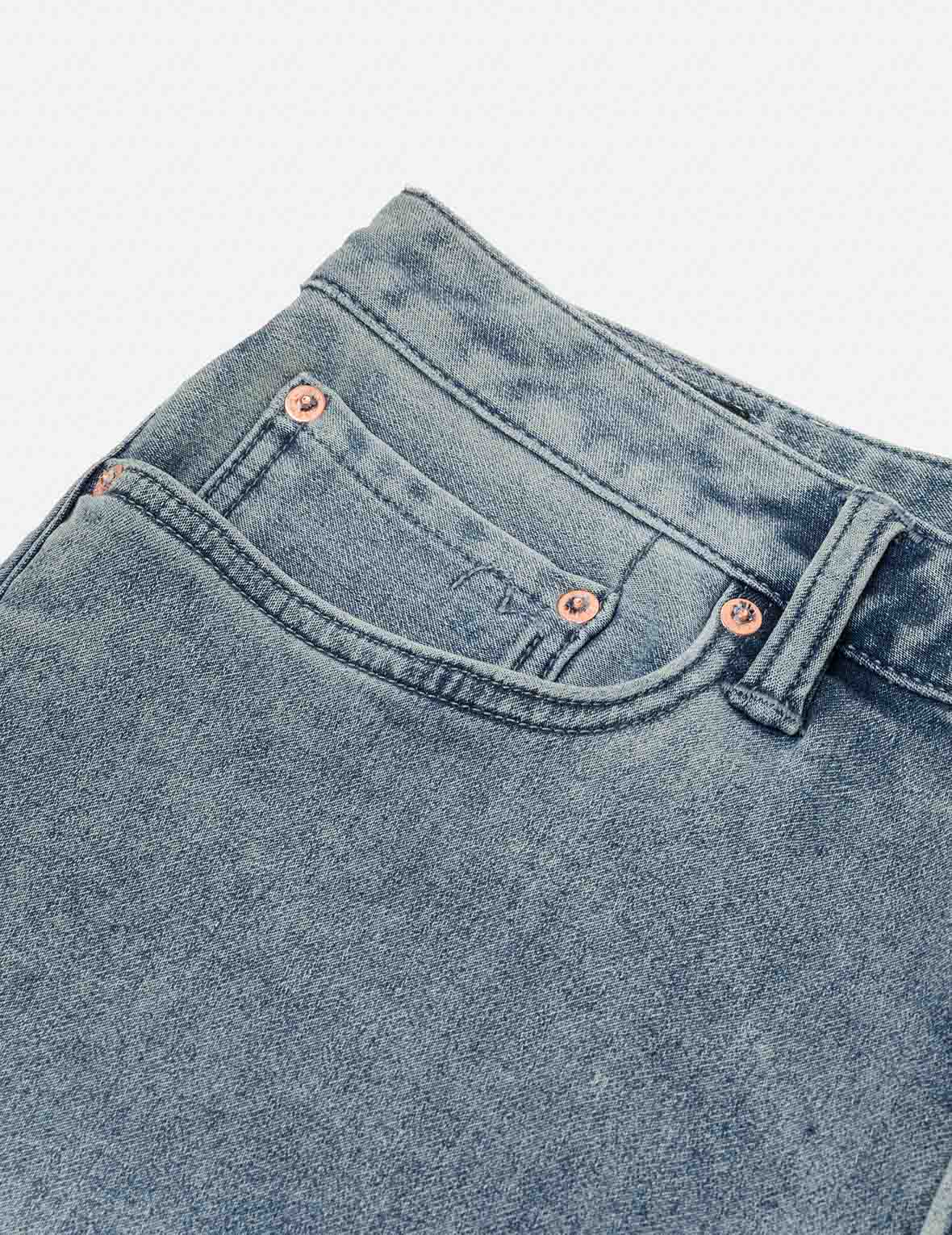 Artistic Brush Daicock Print Cropped Jeans #2027