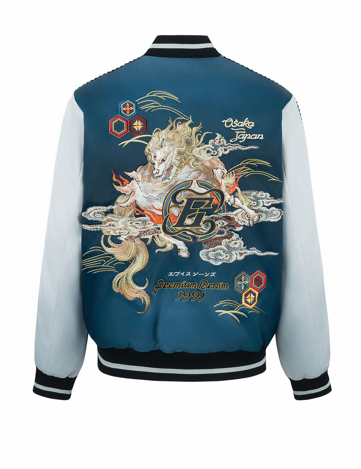 Hakutaku Embroidery Regular Fit Souvenior Jacket