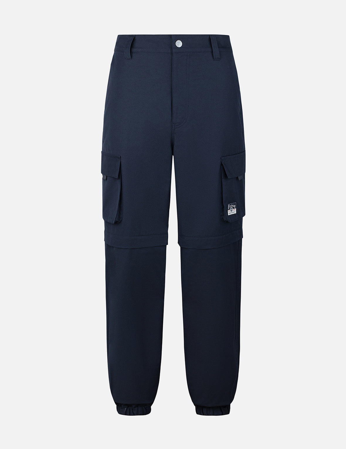 Kamon and Logo Prints Detachable Leg Panel Fashion Fit  Woven Cargo Jogger