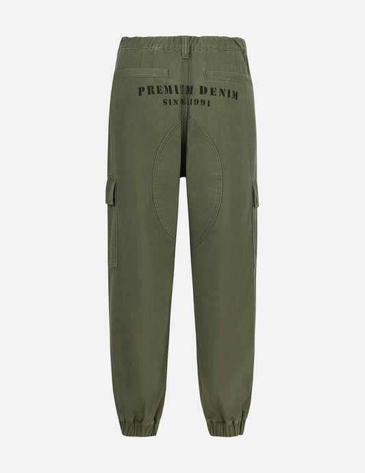 Seagull Appliqué Embroidery Wide-leg Woven Jogger