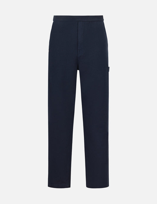 Slogan Appliqué Embroidery Straight Fit Worker Chino