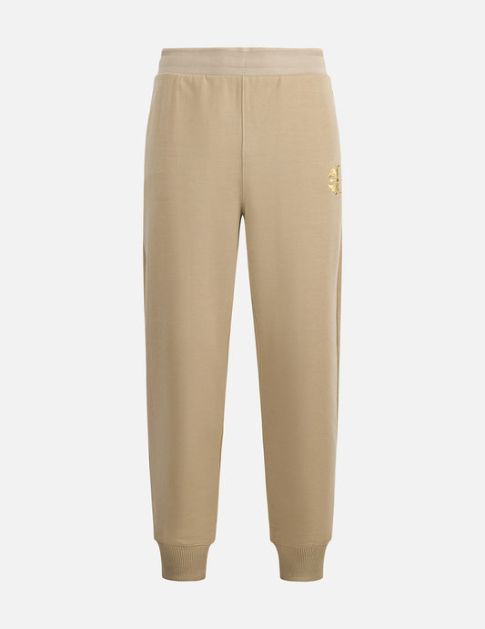 Kamon Embroidery and Logo Brocade Appliqué Regular Fit Sweatpants