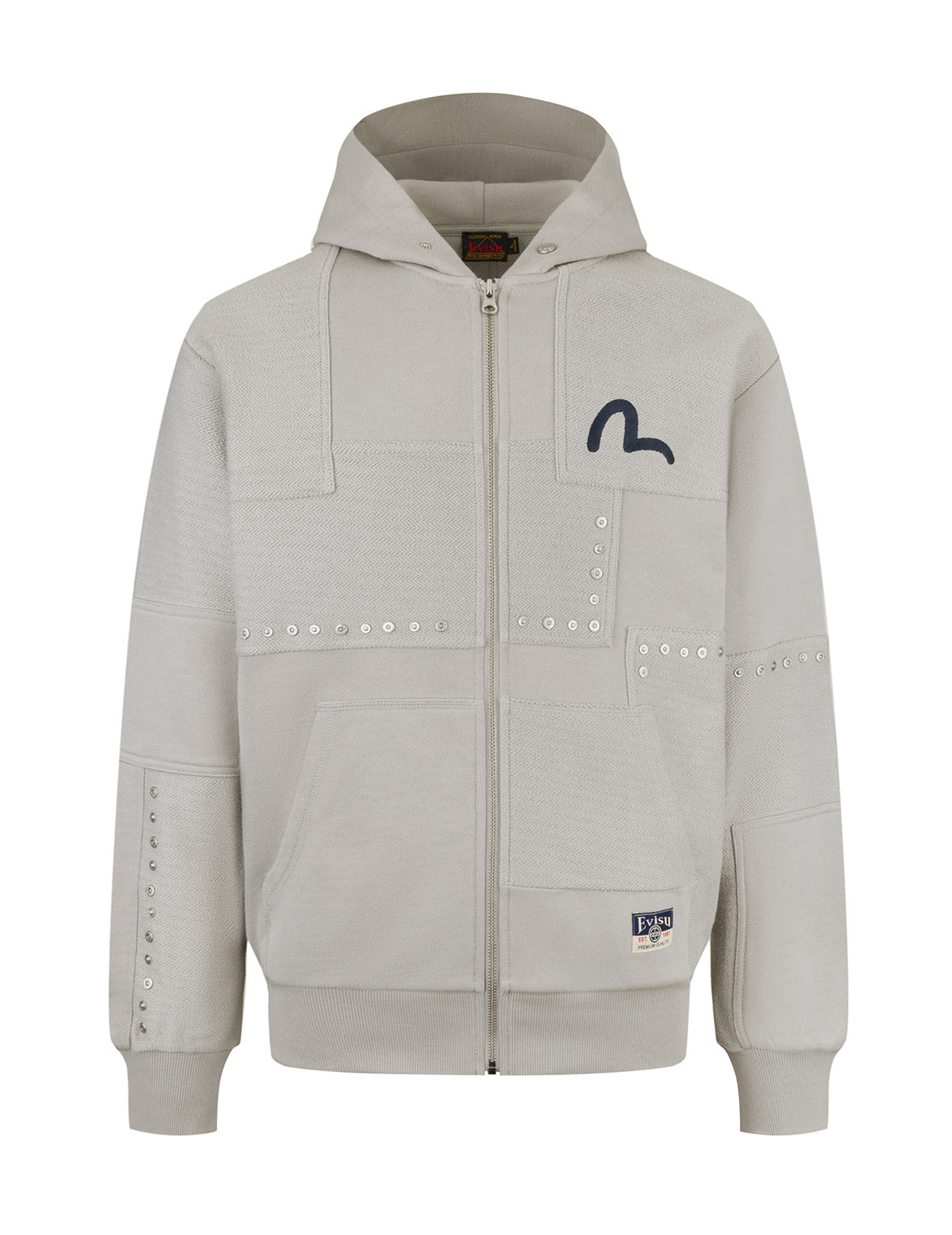 Seagull Embroidery and Fabric Blocking Relax Fit Hoodie