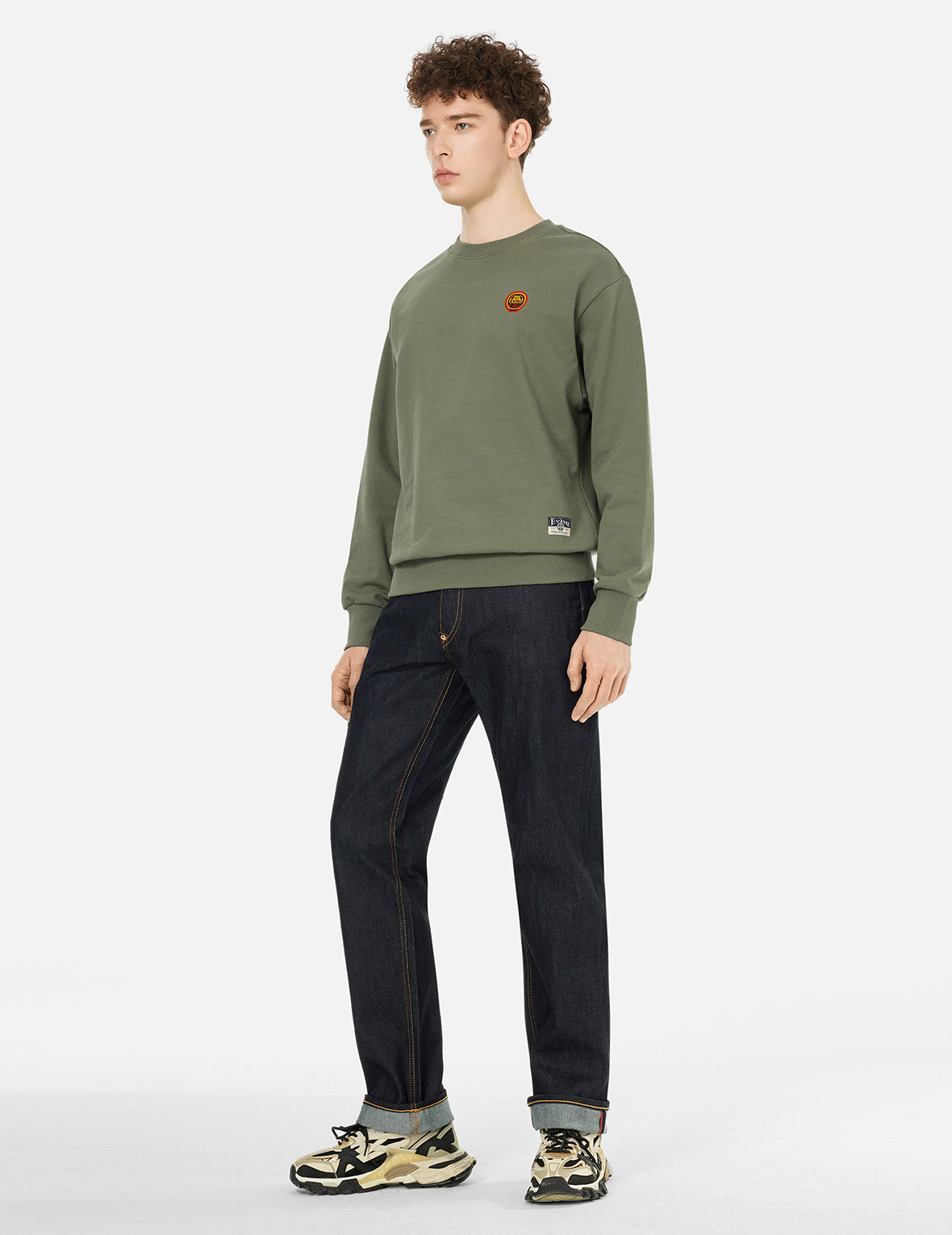 Daruma and Logo Embroidery Relax Fit Sweatshirt