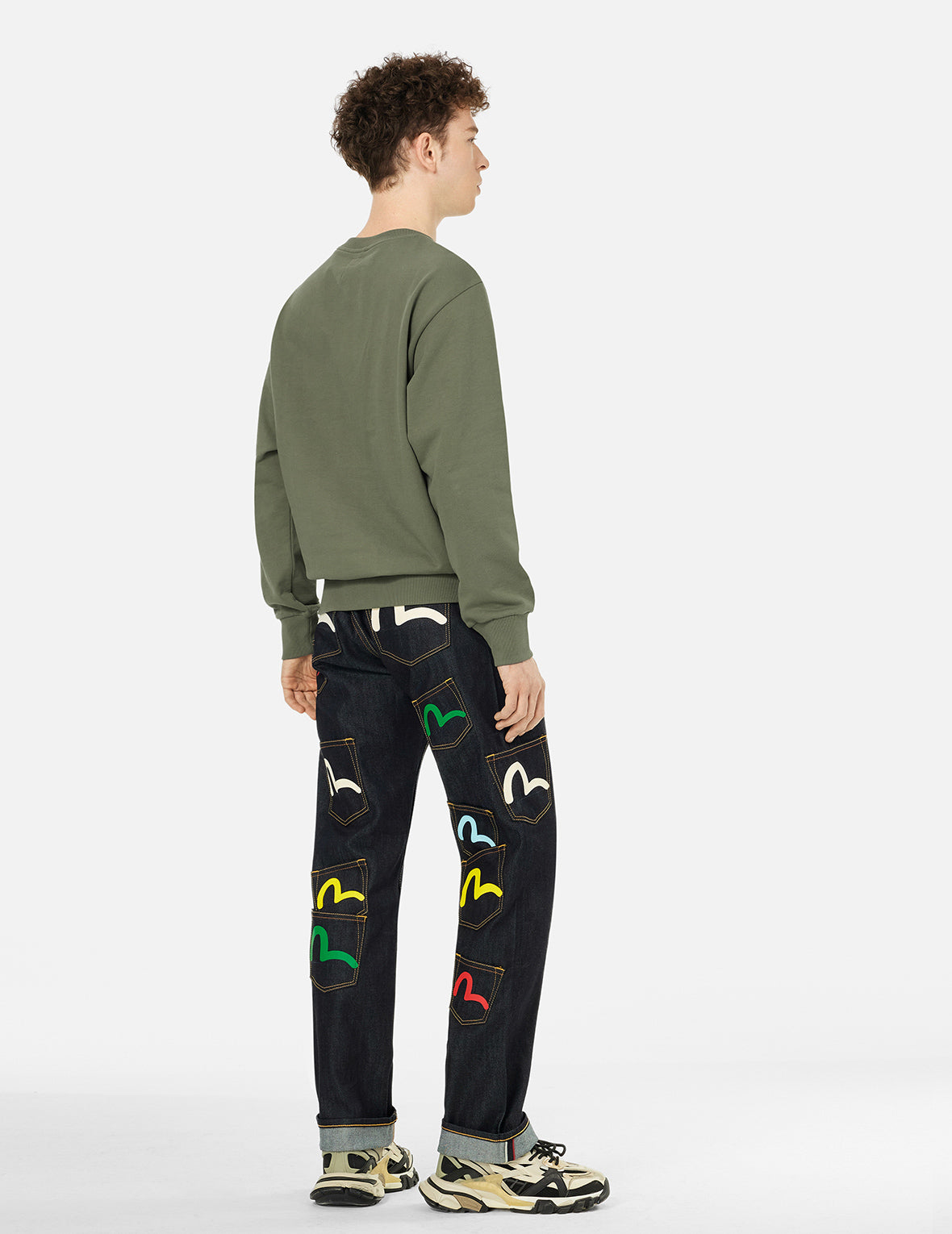 Daruma and Logo Embroidery Relax Fit Sweatshirt