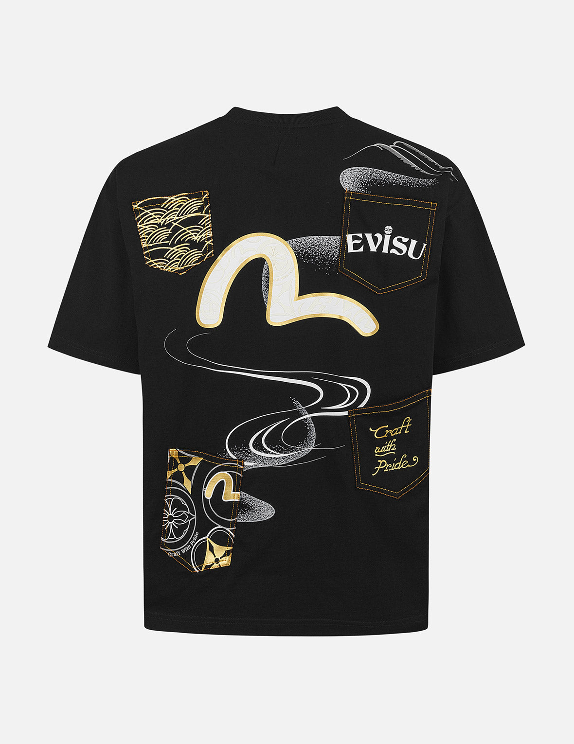 Multi-Pocket and Multi-Print Loose Fit T-shirt