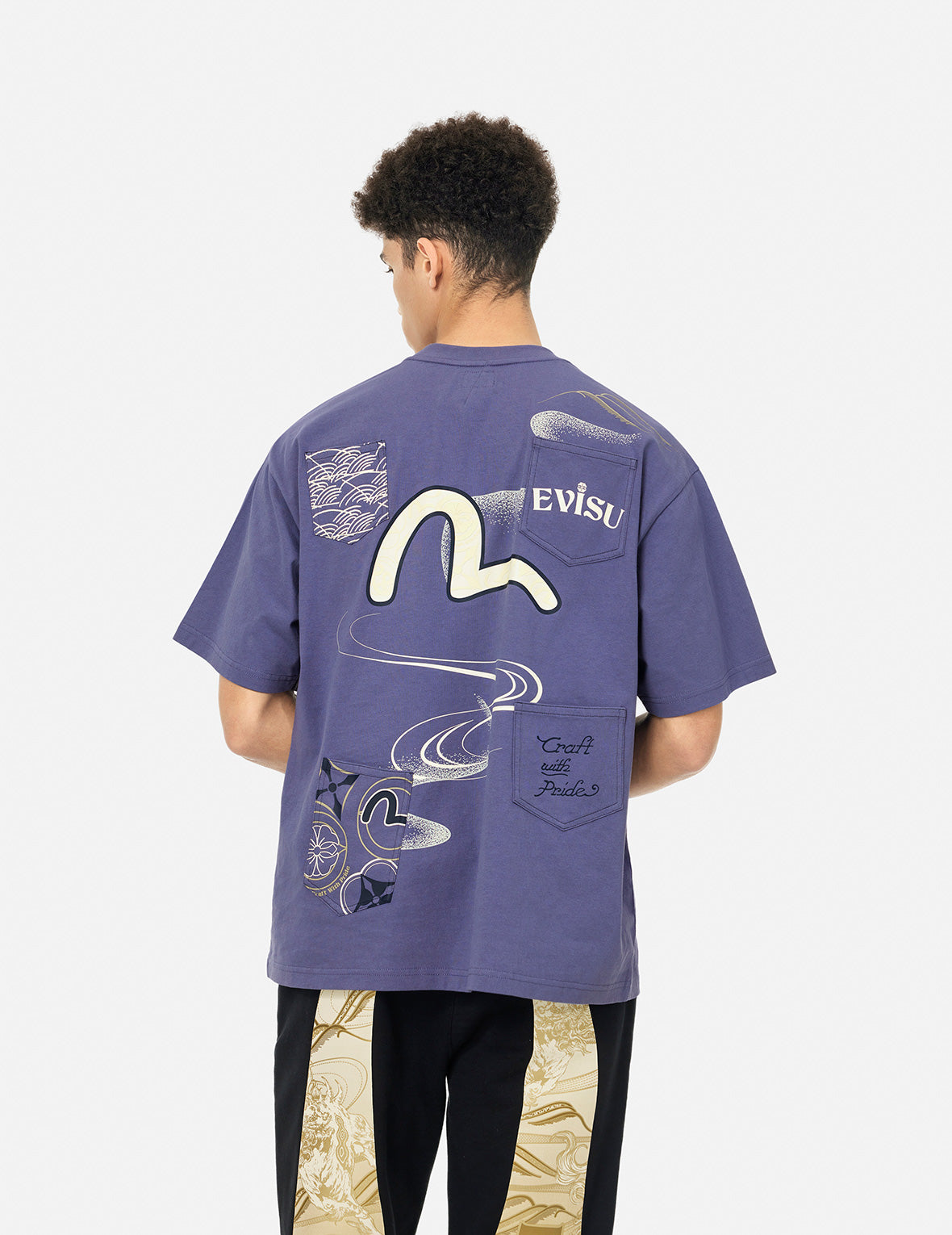 Multi-Pocket and Multi-Print Loose Fit T-shirt