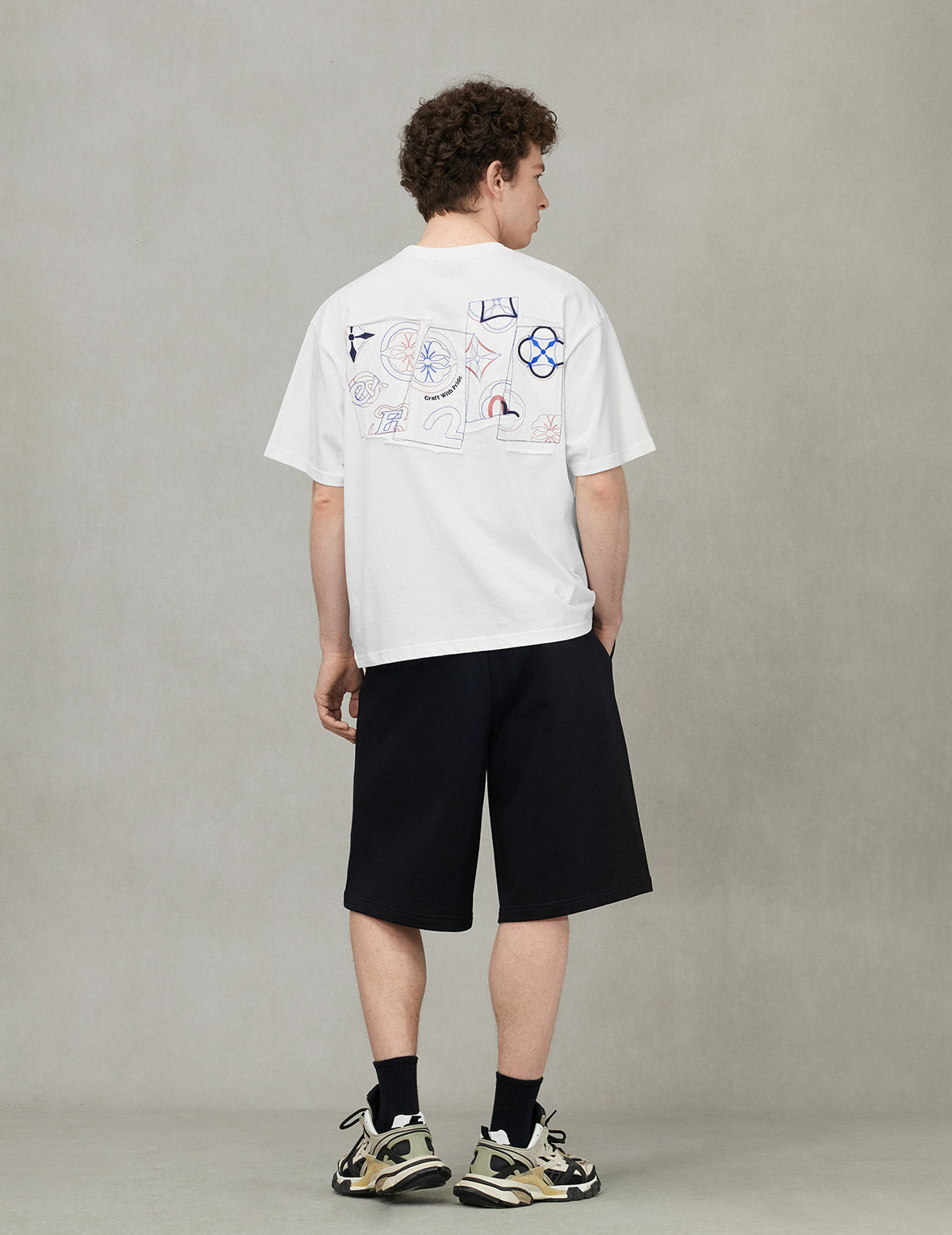 Logo and Kamon Embroidery Loose Fit T-Shirt