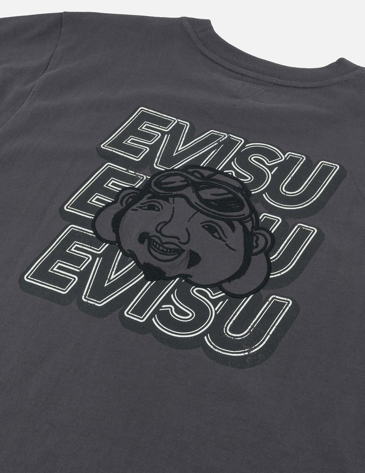 Slogan Print with Godhead Appliqué Embroidery Regular Fit T-Shirt