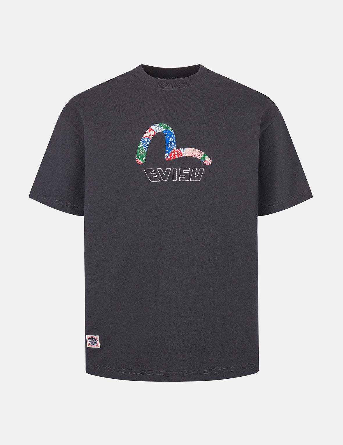 Seagull Print and Japanese Patch Logo Relax Fit T-shirt