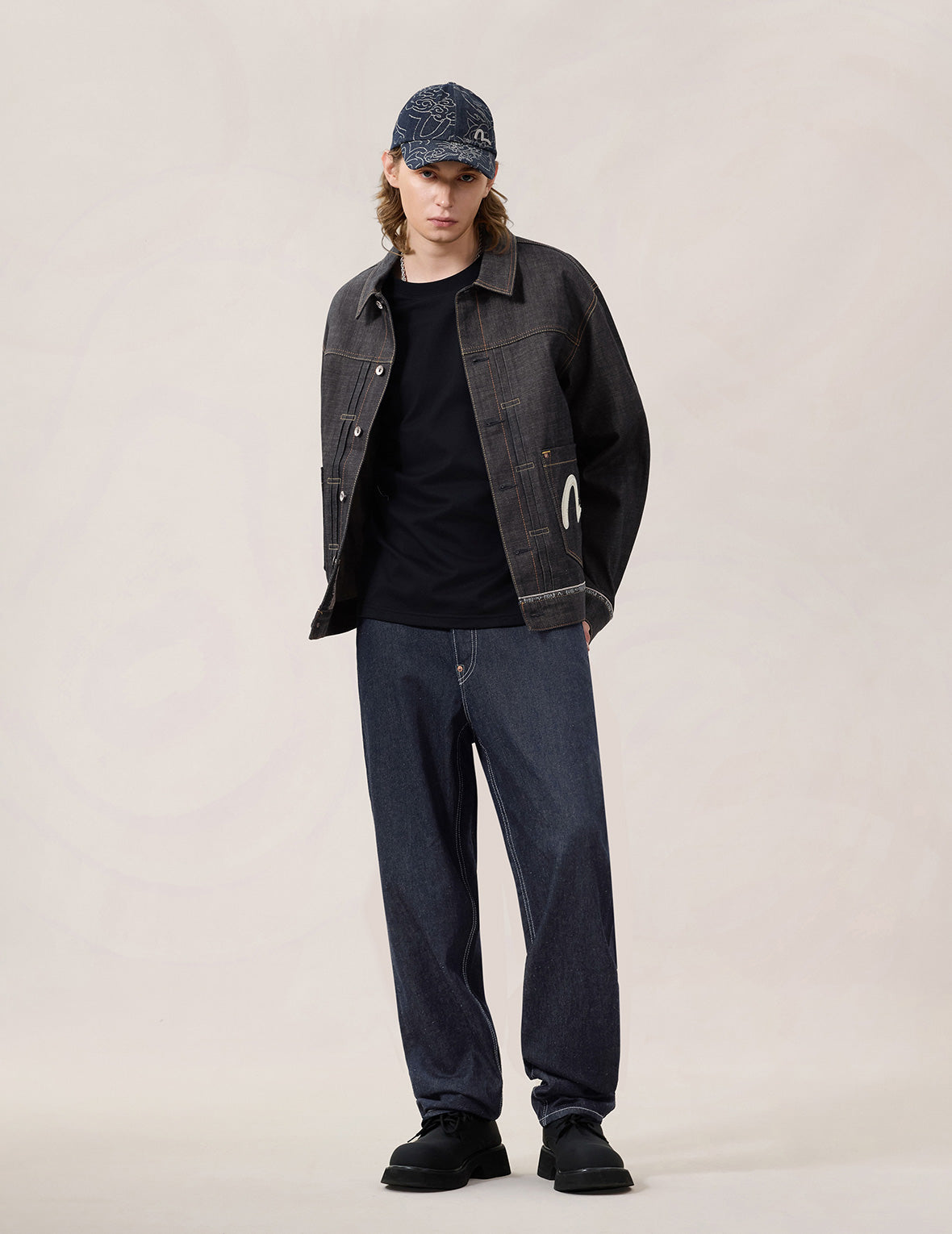 Logo Seagull Embroidery Denim Jacket