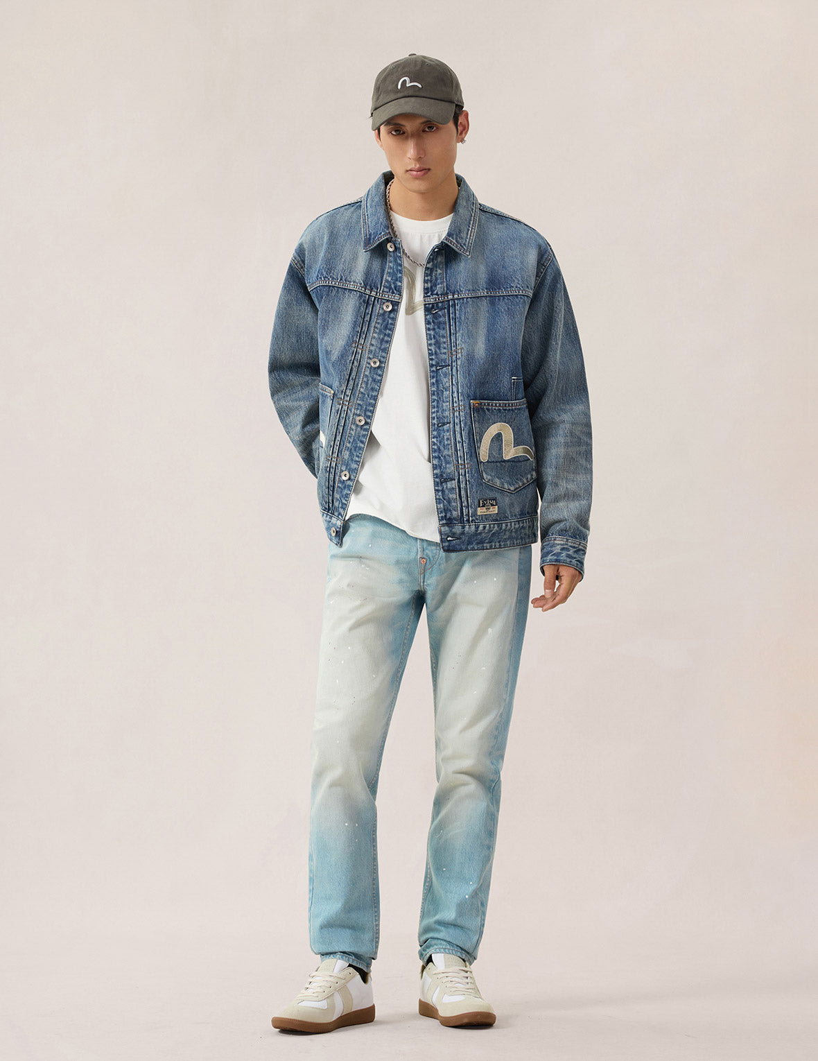Brocade Patch Multi-pocket Denim Jacket – EVISU