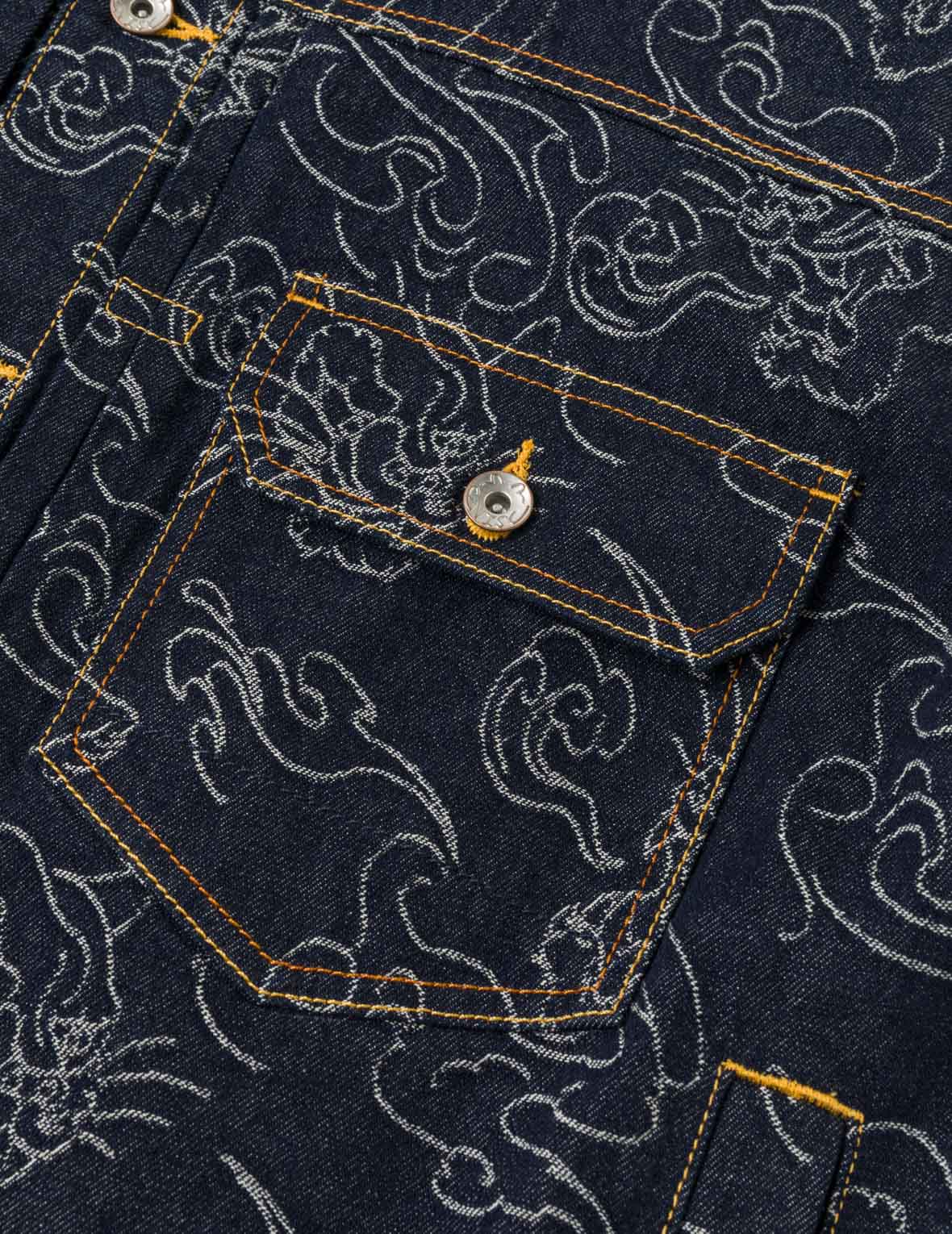 Allover Leopard Jacquard Denim Jacket