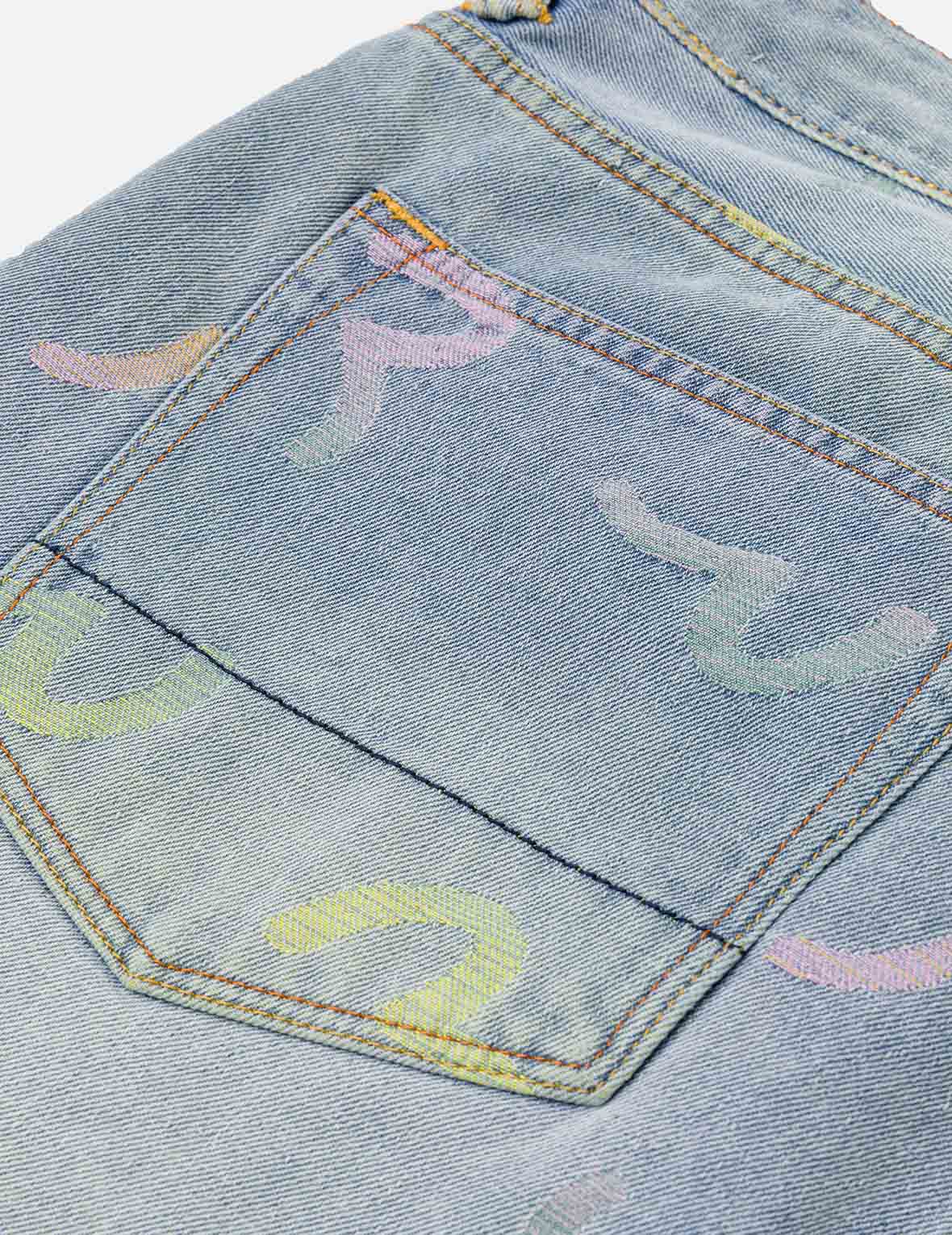 All-over Seagull Jacquard Denim Shorts
