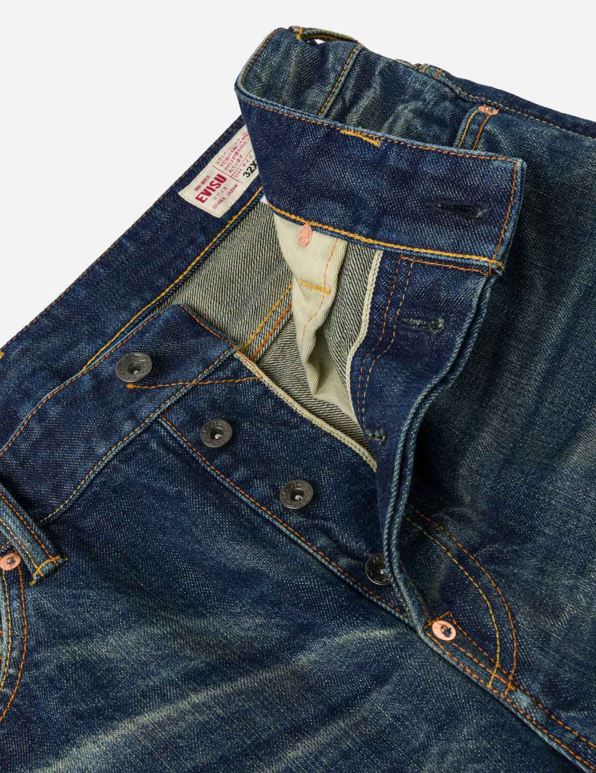 Dark Tone Washed Embroidery Jeans #2020