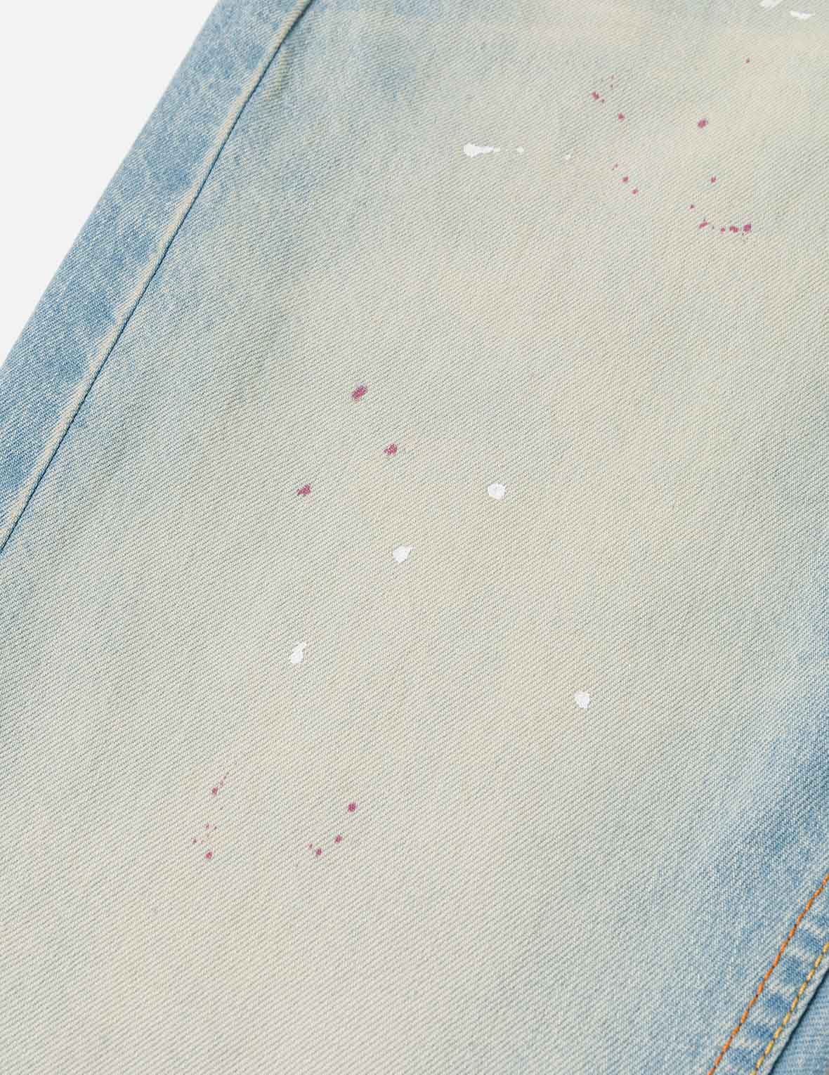 7-Pocket Seagull Print Washed Jeans #2017