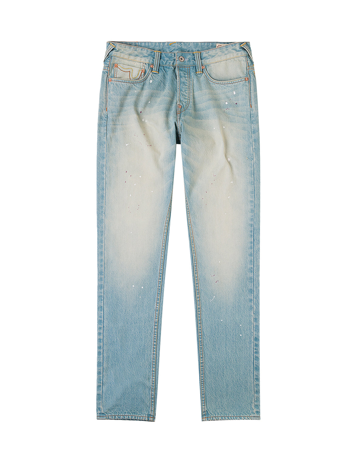 7-Pocket Seagull Print Washed Jeans #2017