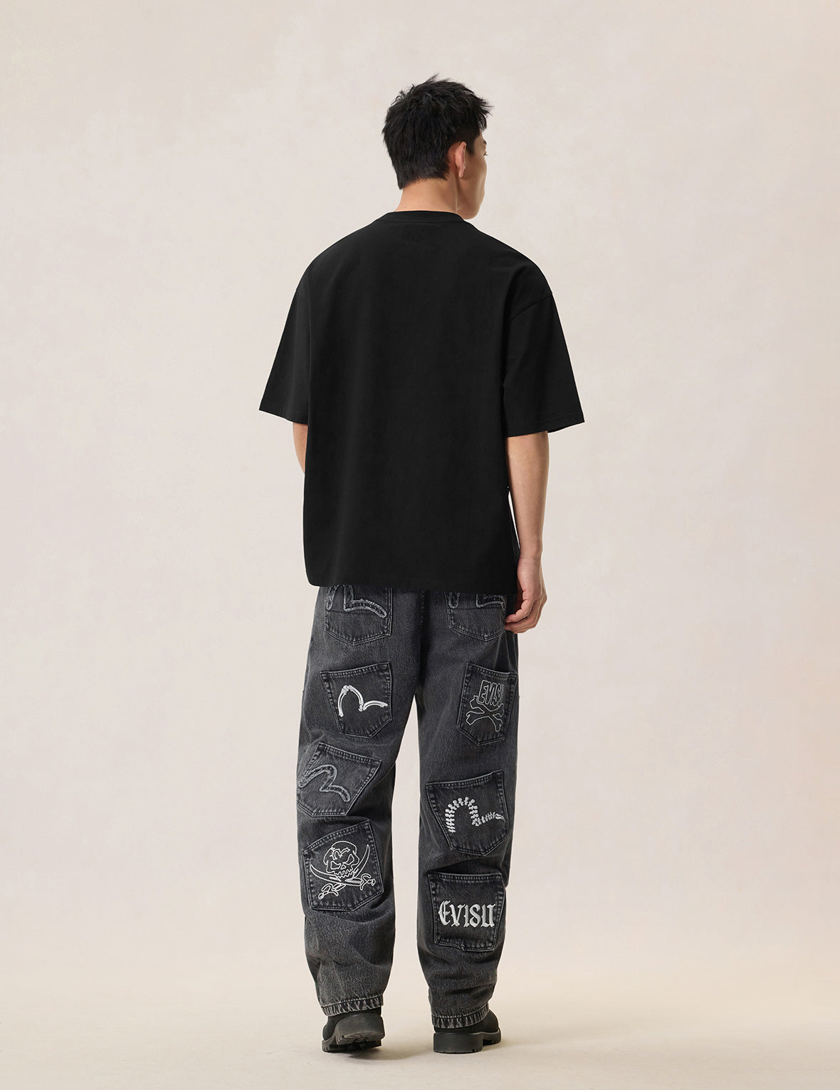Skull Multi-Pocket Denim Jeans