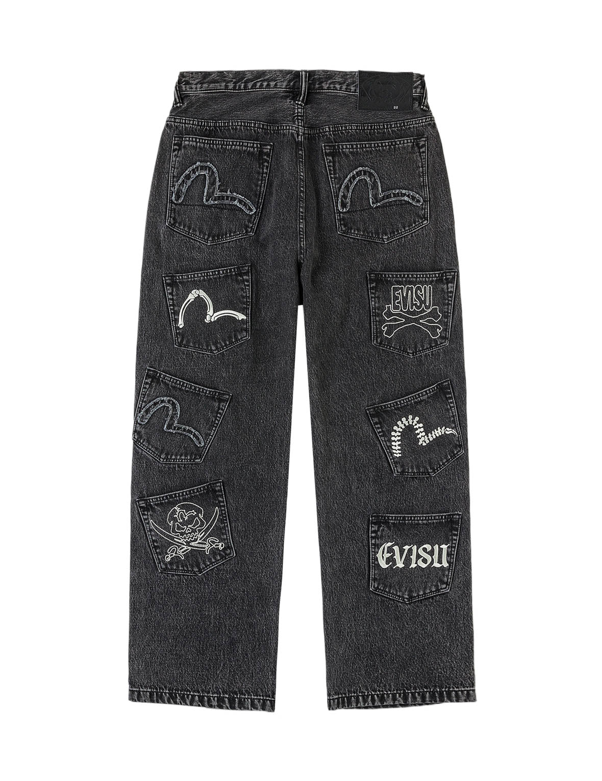 Skull Multi-Pocket Denim Jeans