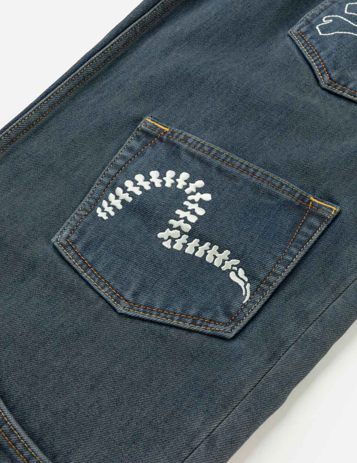 Skull Multi-Pocket Denim Jeans