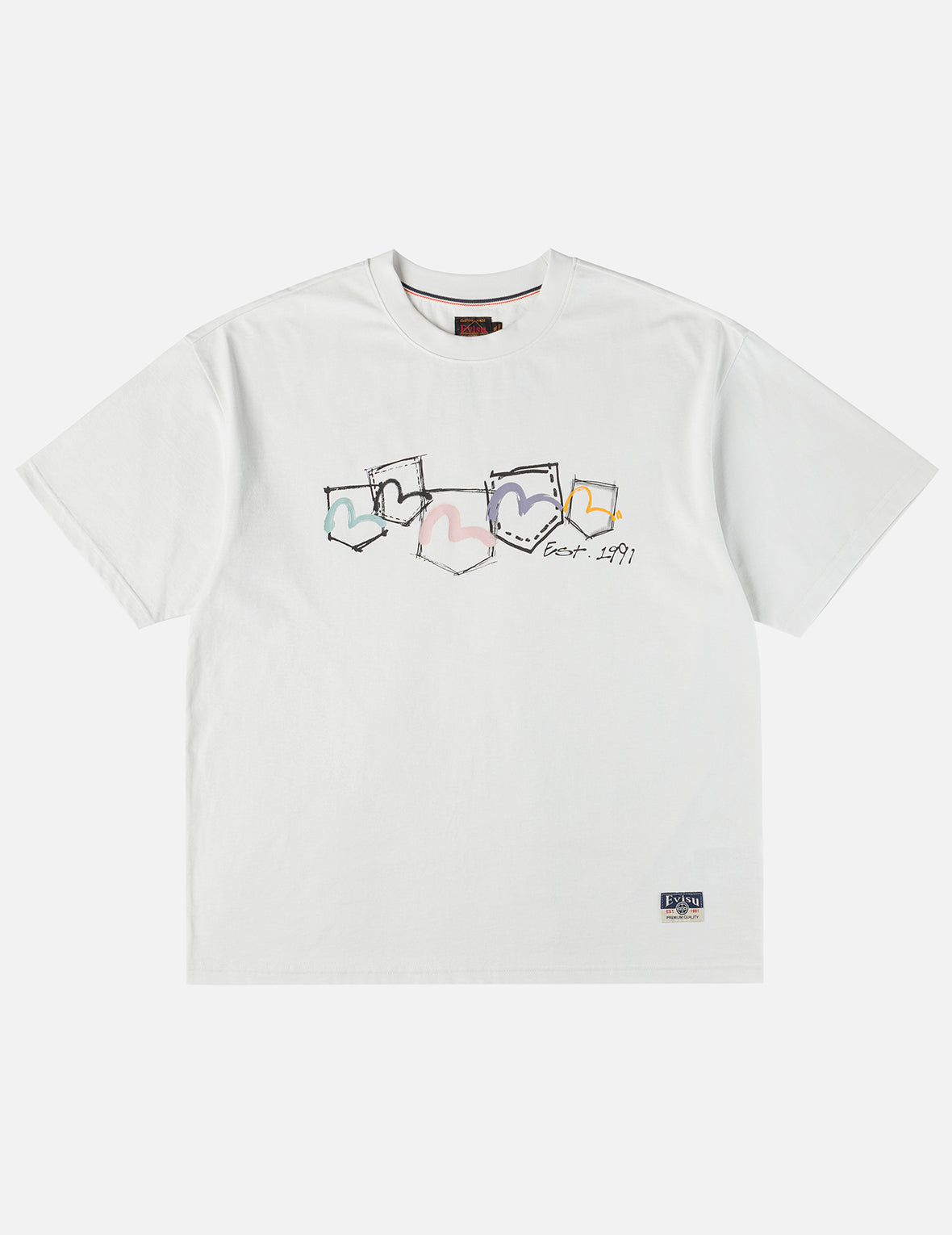 Hand-Drawn Multi-Pocket T-shirt
