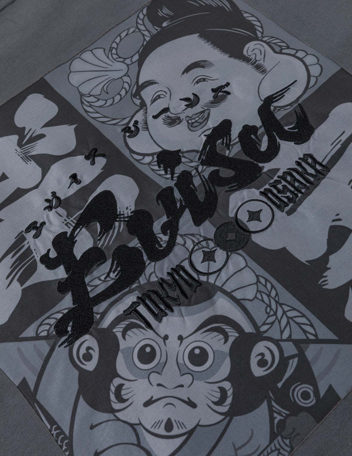 Godhead and Kite Daruma Kerchief Print T-shirt – EVISU