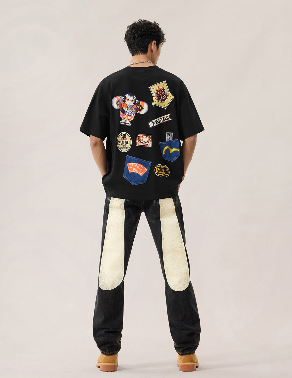 Japanese Kite Denim Patch Pocket T-shirt