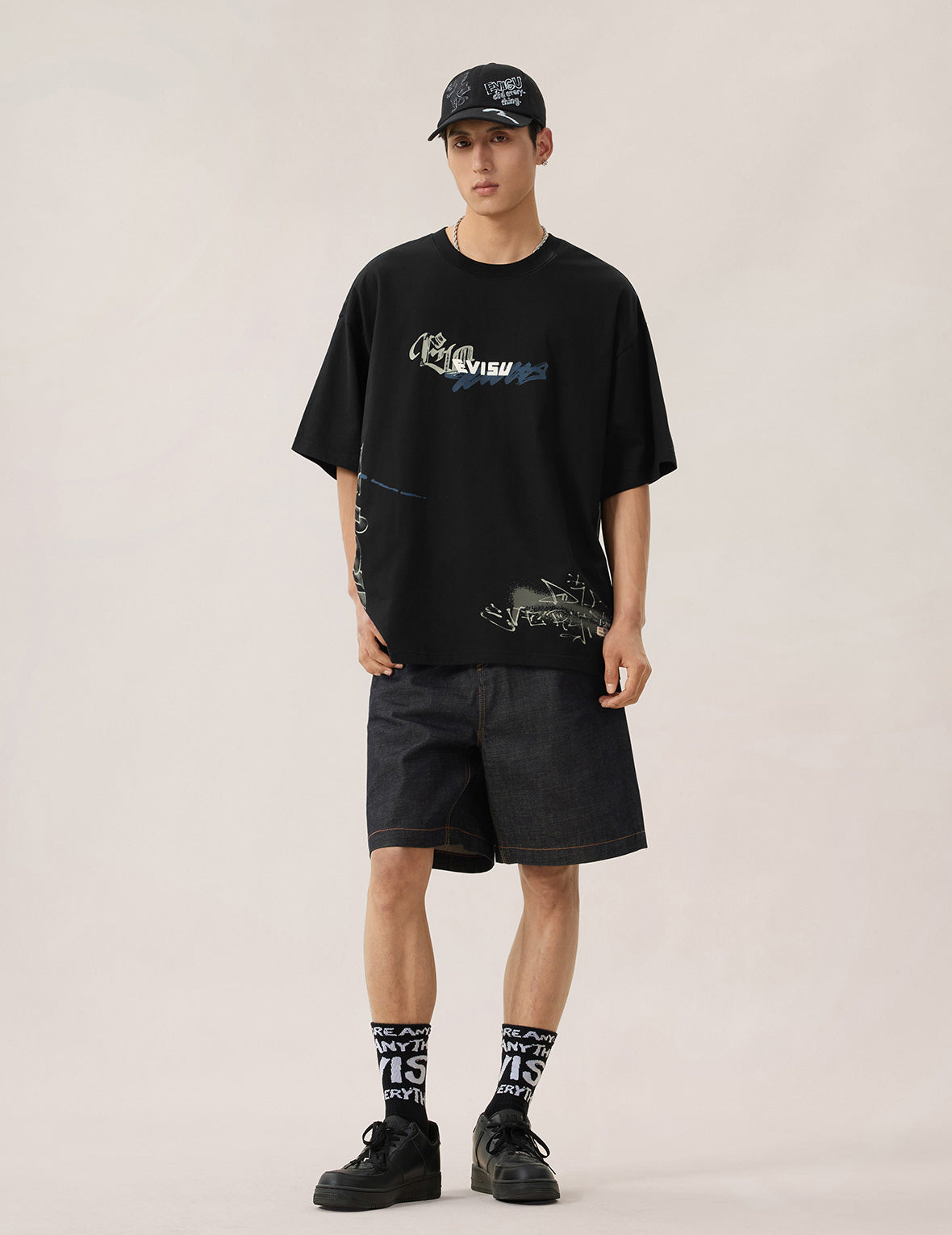 Allover EVISU Logo Graphic T-shirt