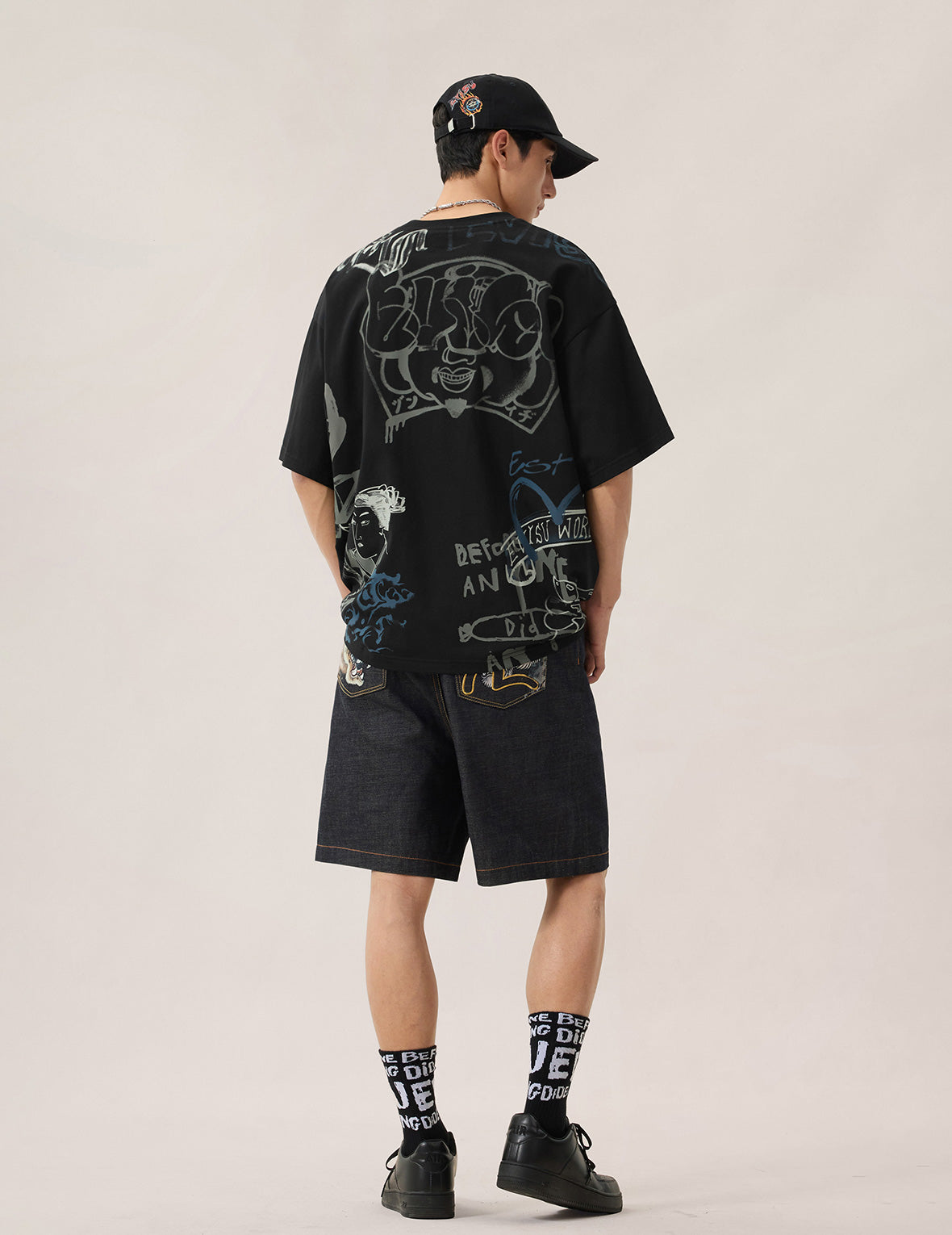 Allover EVISU Logo Graphic T-shirt