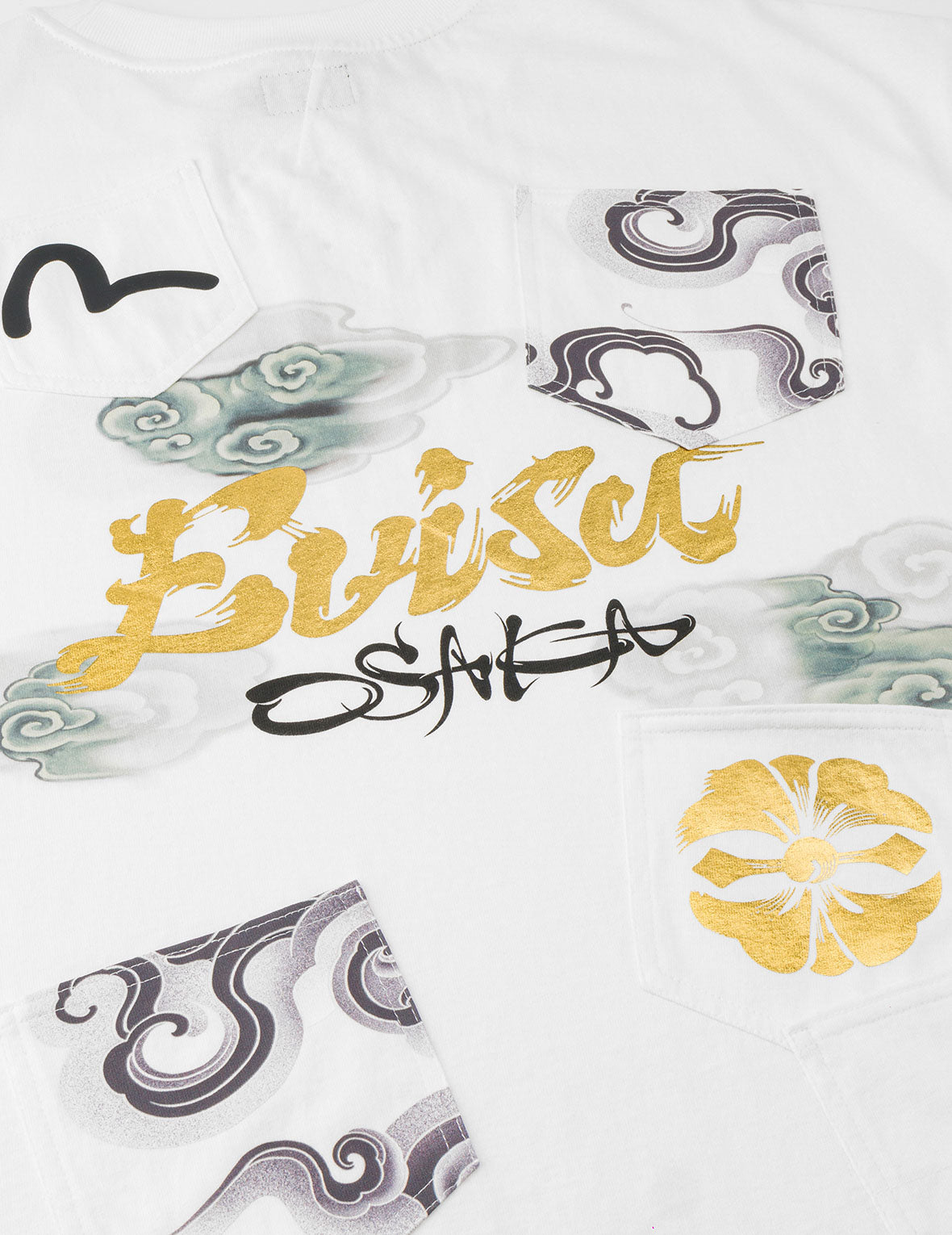 Multi-Pocket Foil Print T-Shirt