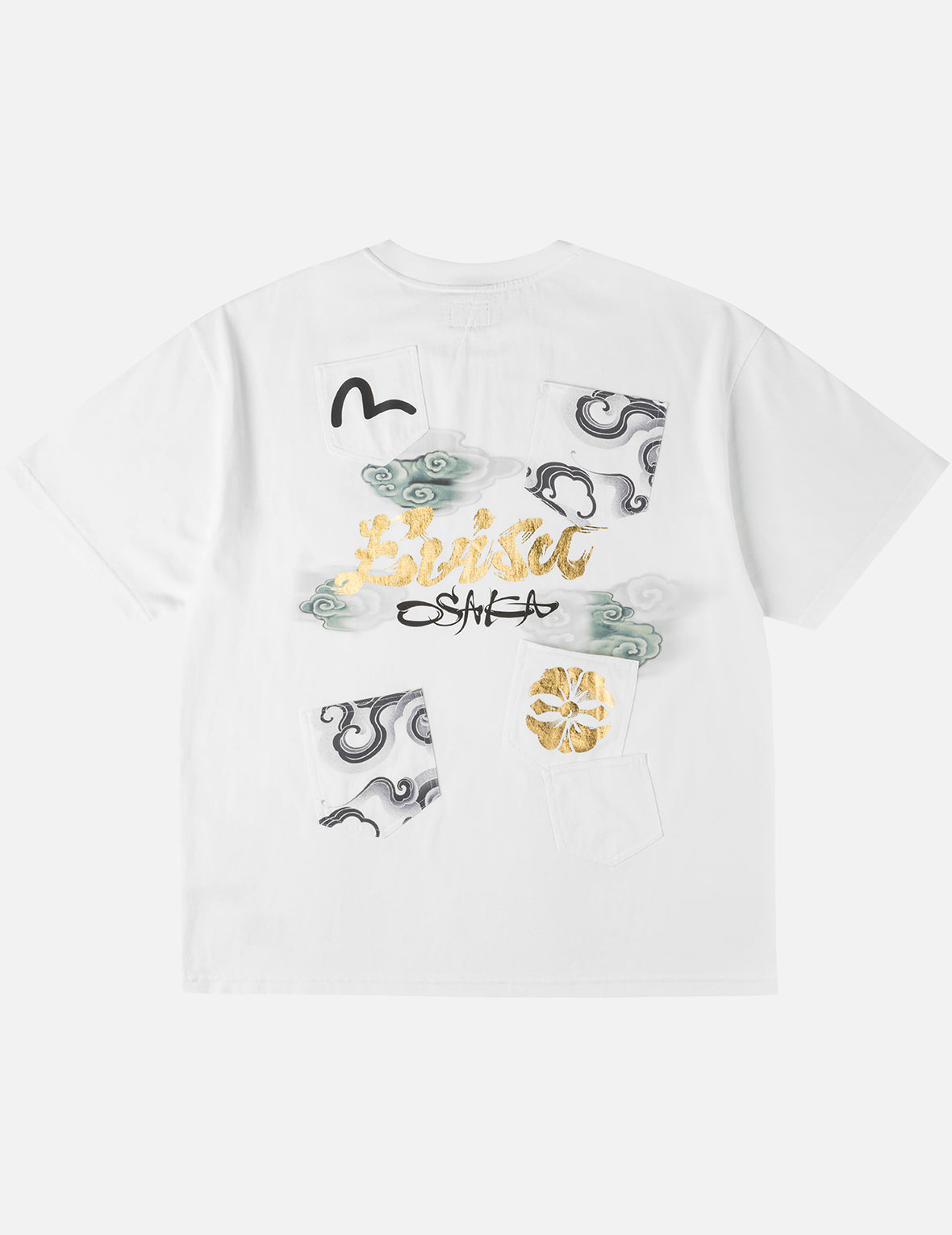 Multi-Pocket Foil Print T-Shirt