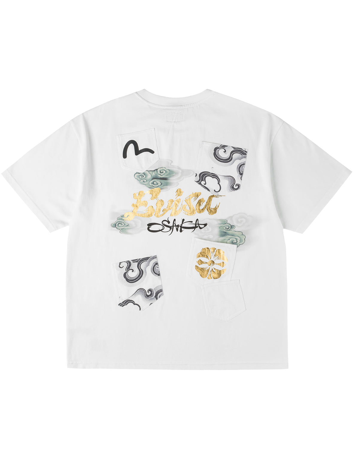 Multi-Pocket Foil Print T-Shirt