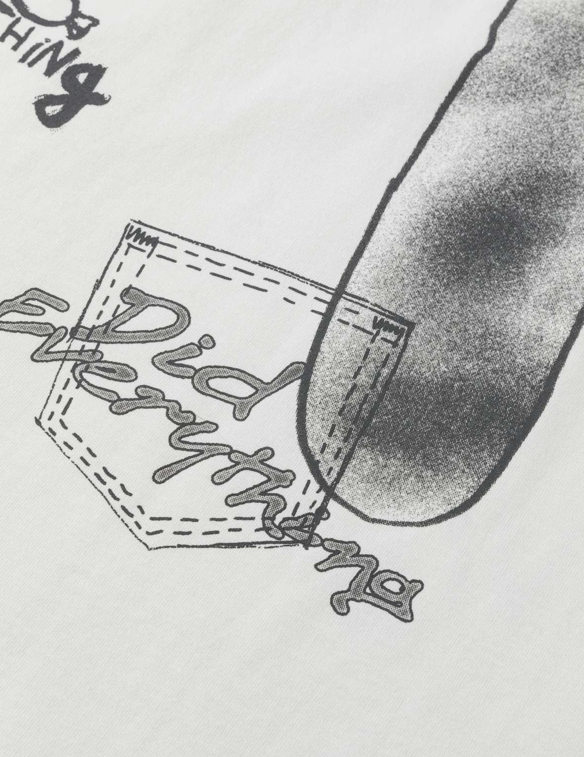 Hand-drawn Daicock and Multi-pocket Graffiti T-shirt