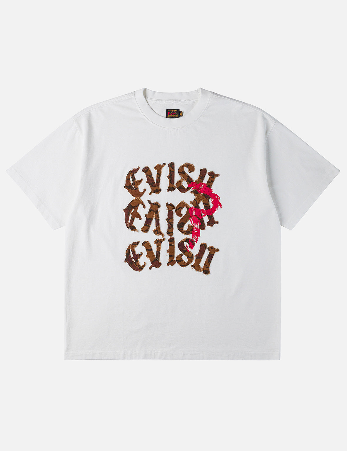 Distressed Ishigaki Camouflage Applique Logo T-shirt