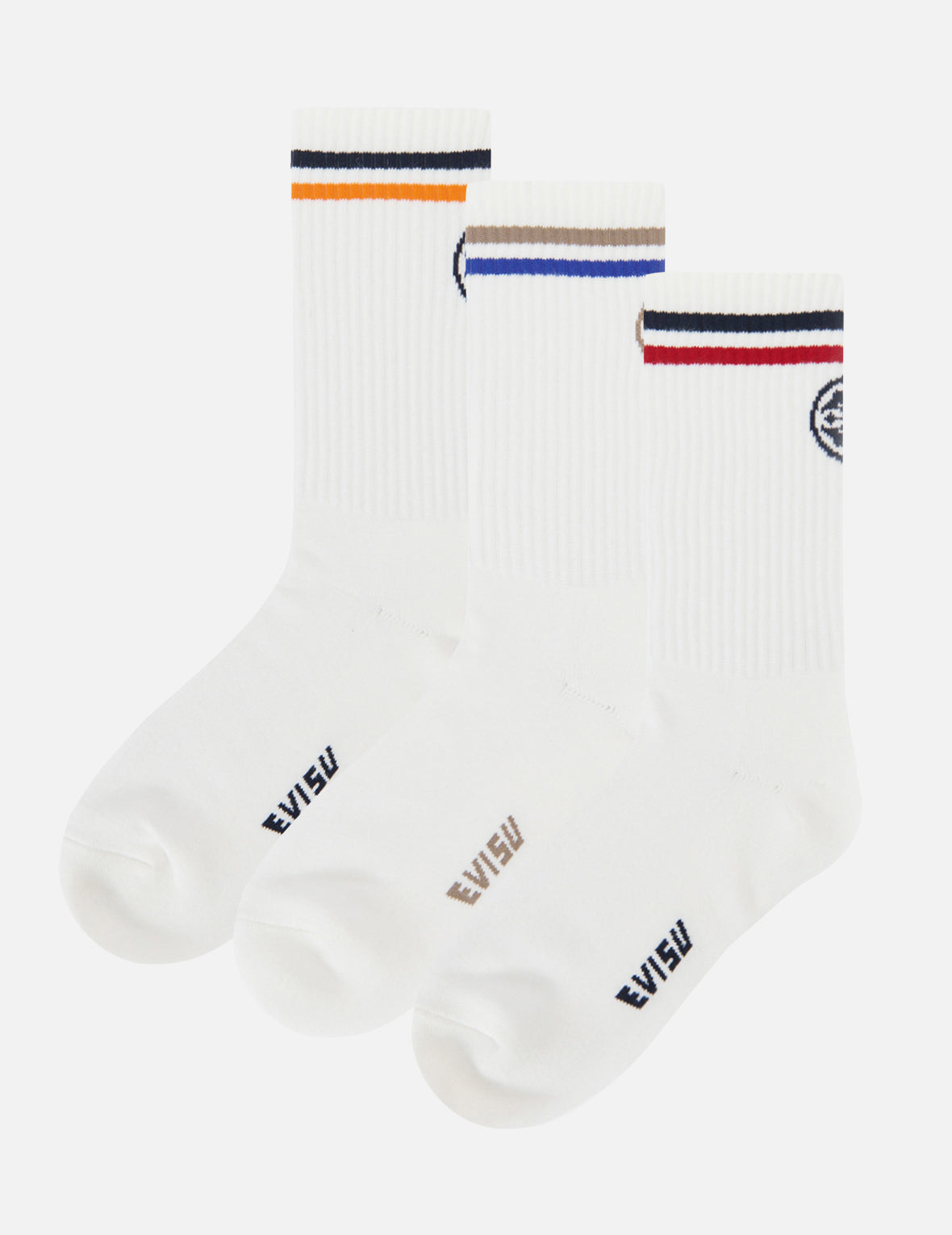3-Pack Kamon and Stripe Jacquard Long Socks
