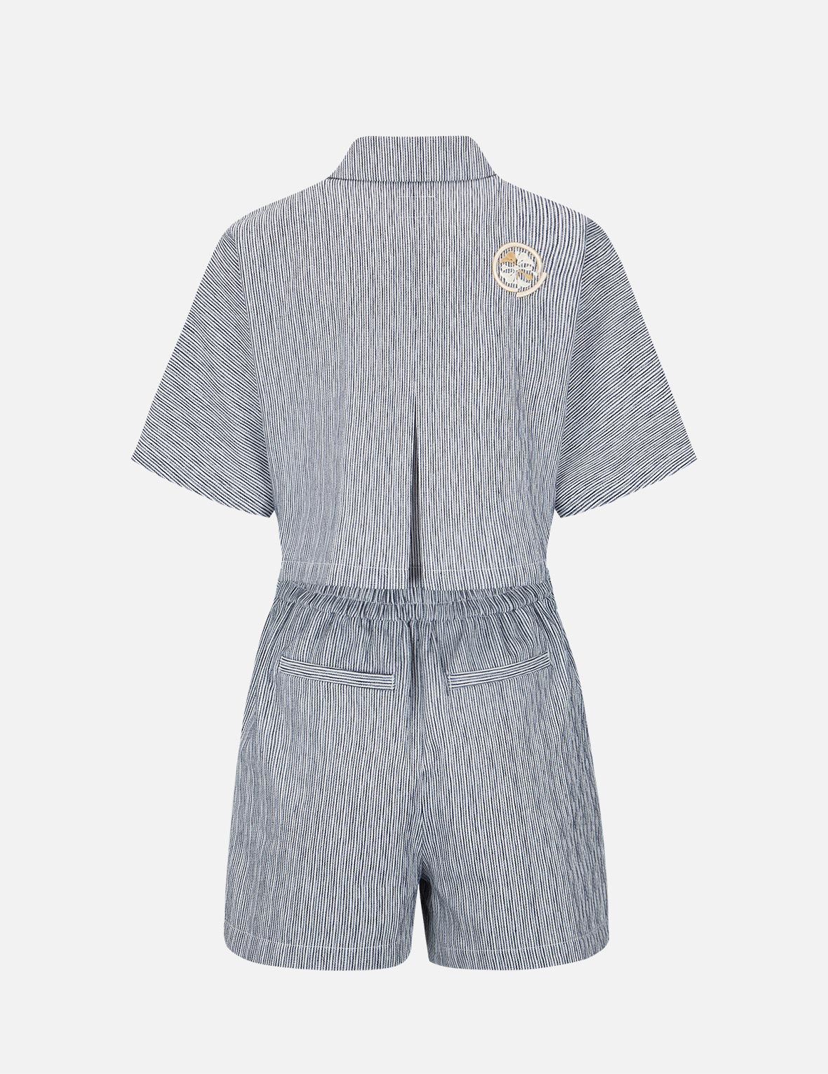 Seagull and Kamon Embroidery Jumpsuit