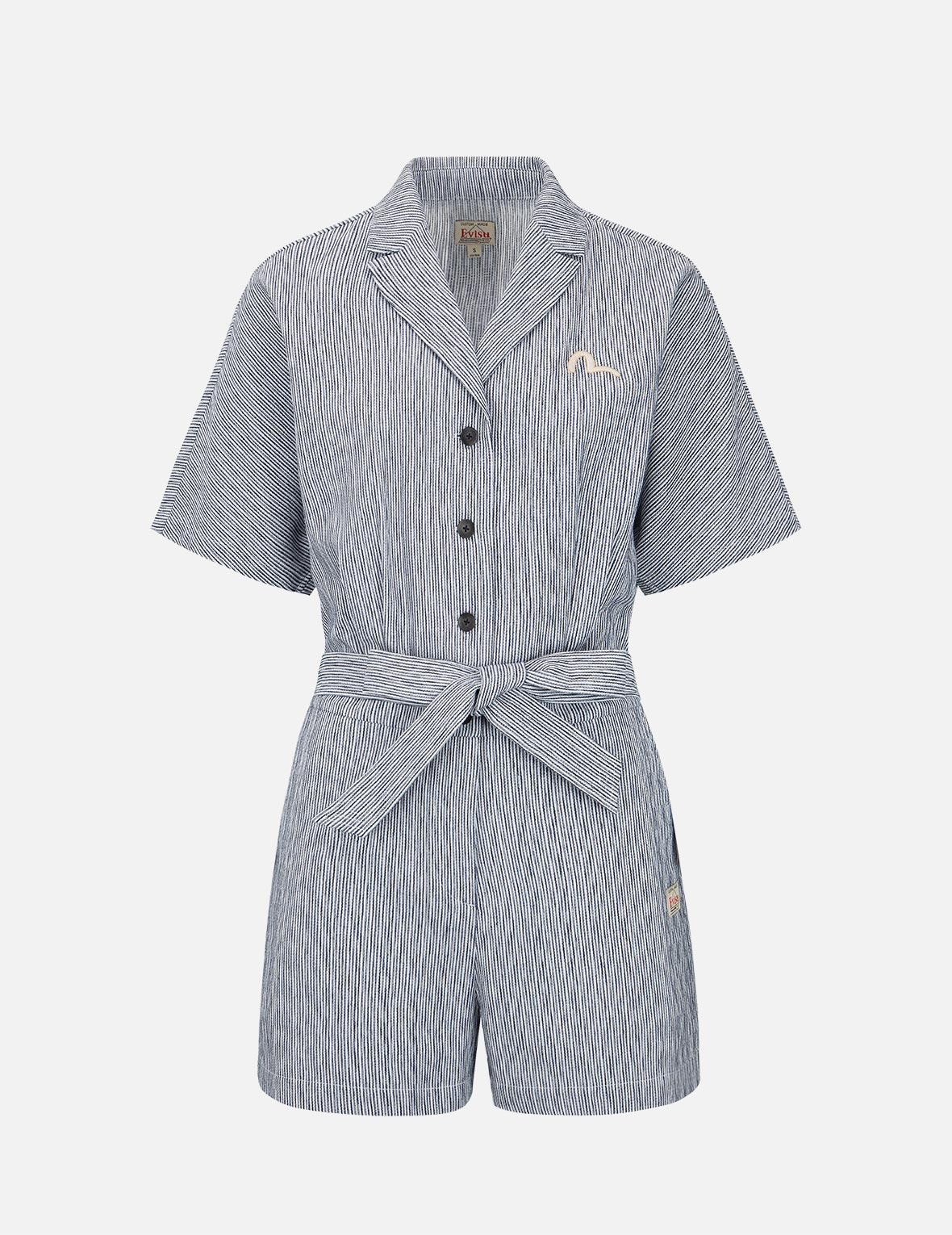 Seagull and Kamon Embroidery Jumpsuit