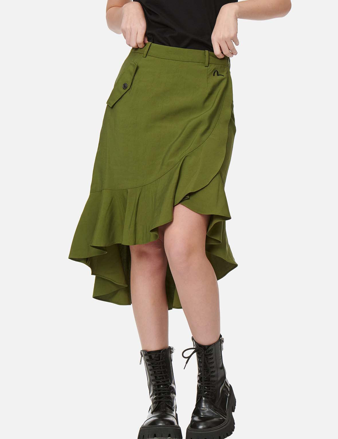 Asymmetric Ruffle Skirt