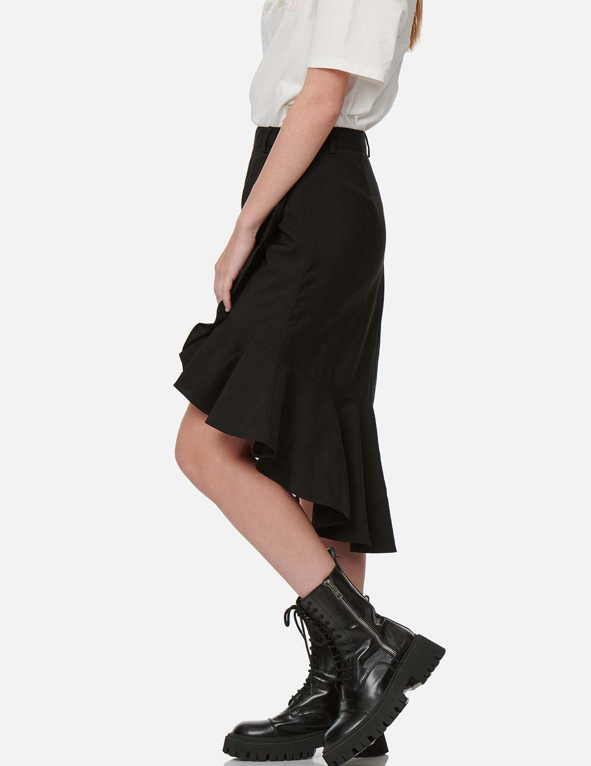 Asymmetric Ruffle Skirt