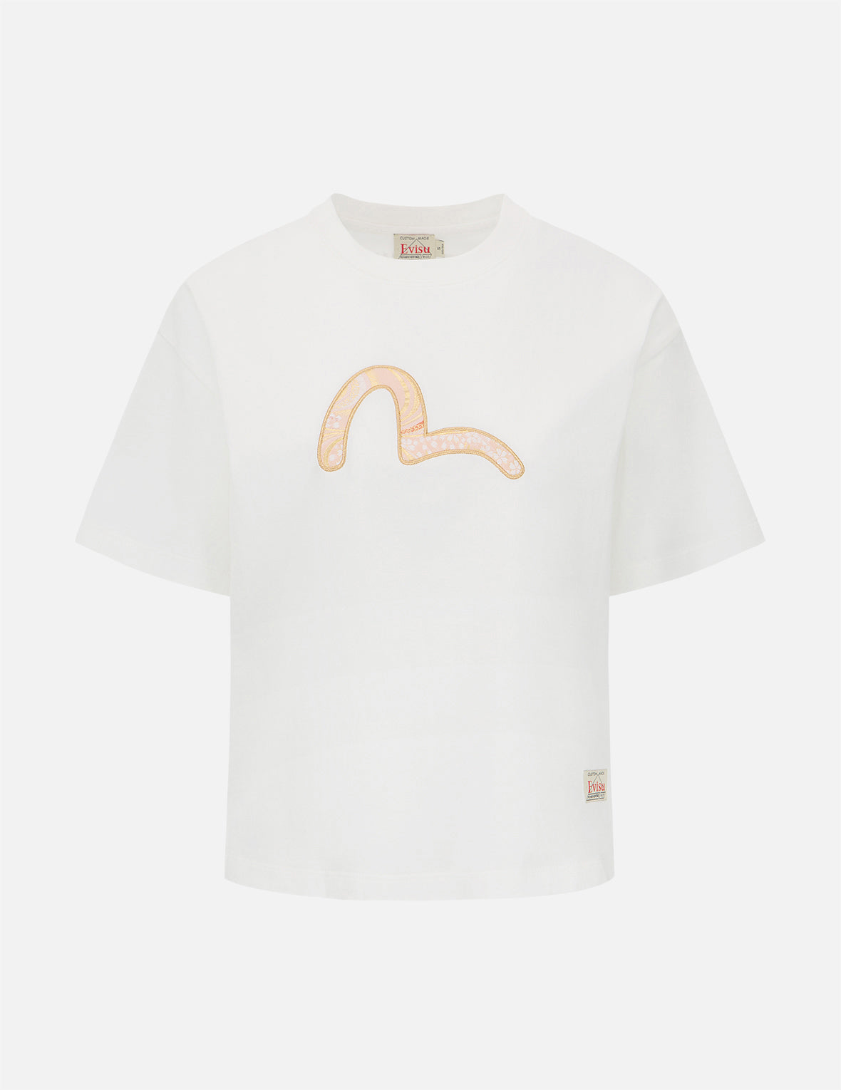 Brocade Seagull Appliqué Drop-shoulder T-Shirt