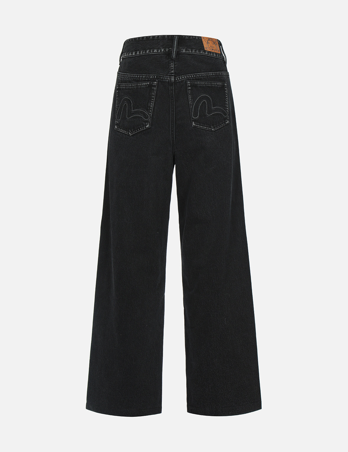 Denim and Terry Reconstructed Wide-Leg Jeans