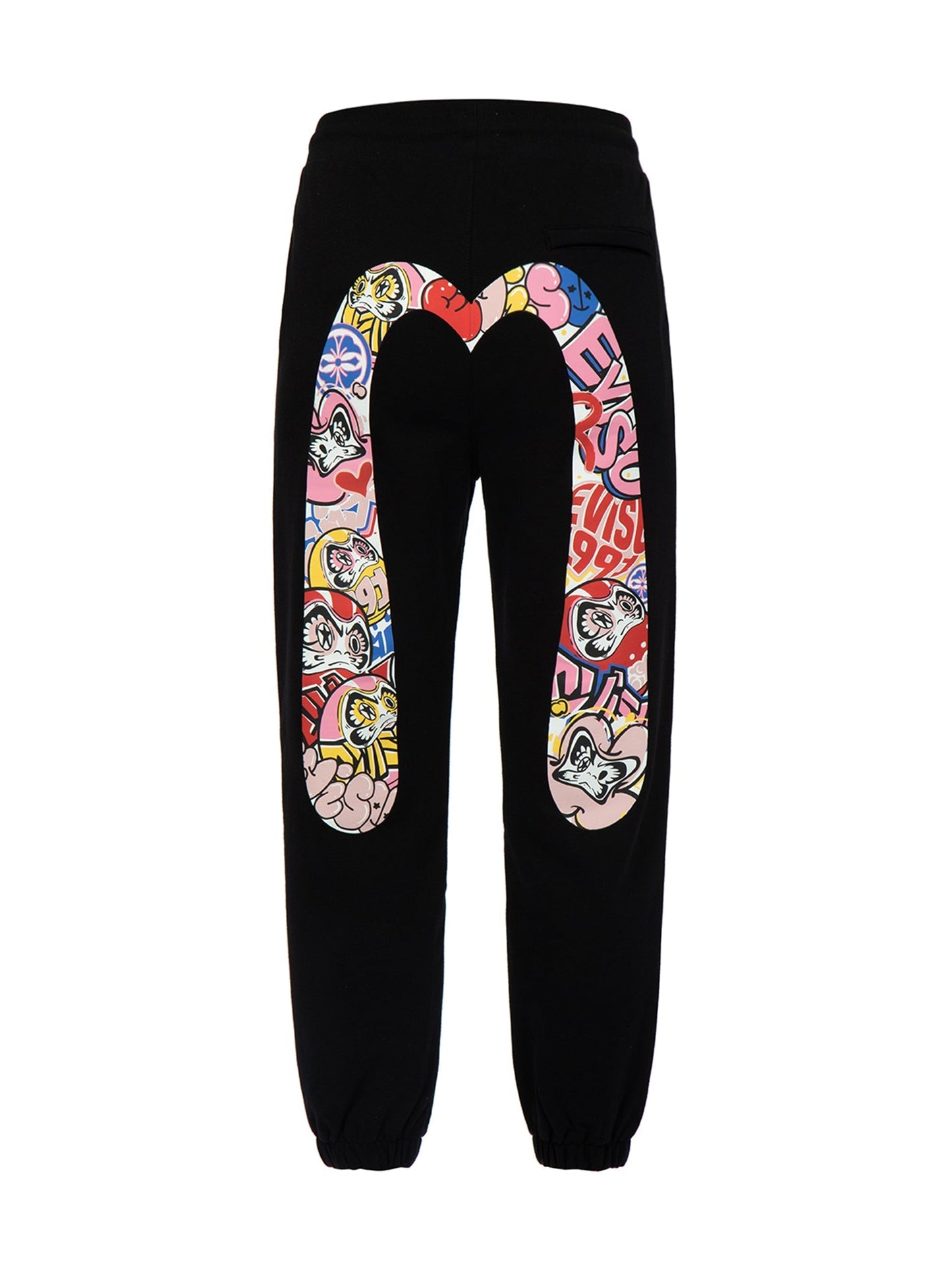 Graffiti Daruma Daicock Print Sweatpants